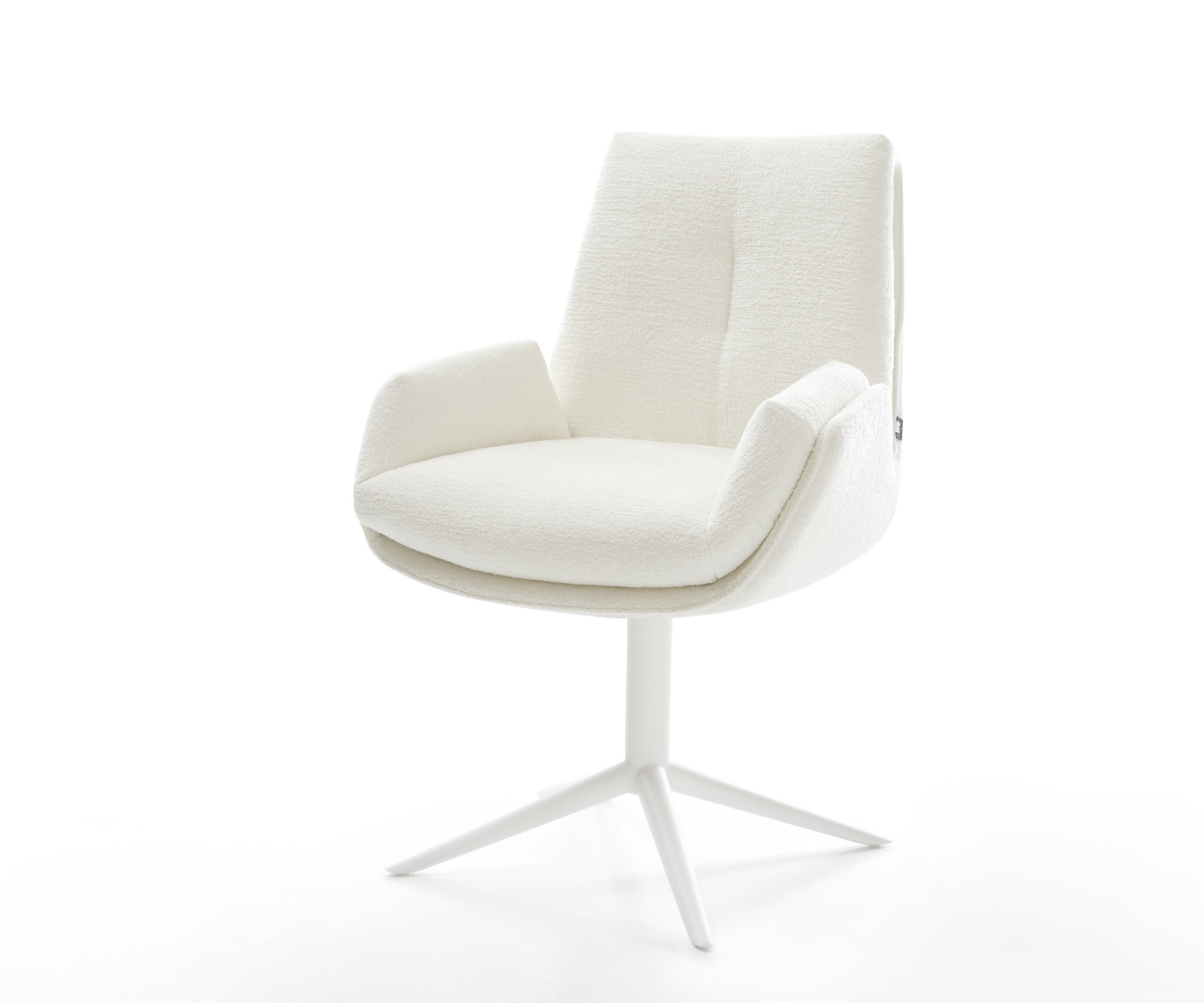 Étkezőszék Clea-Flex bouclé puha bézs fehér kereszt láb 360° forgatható billenő funkció