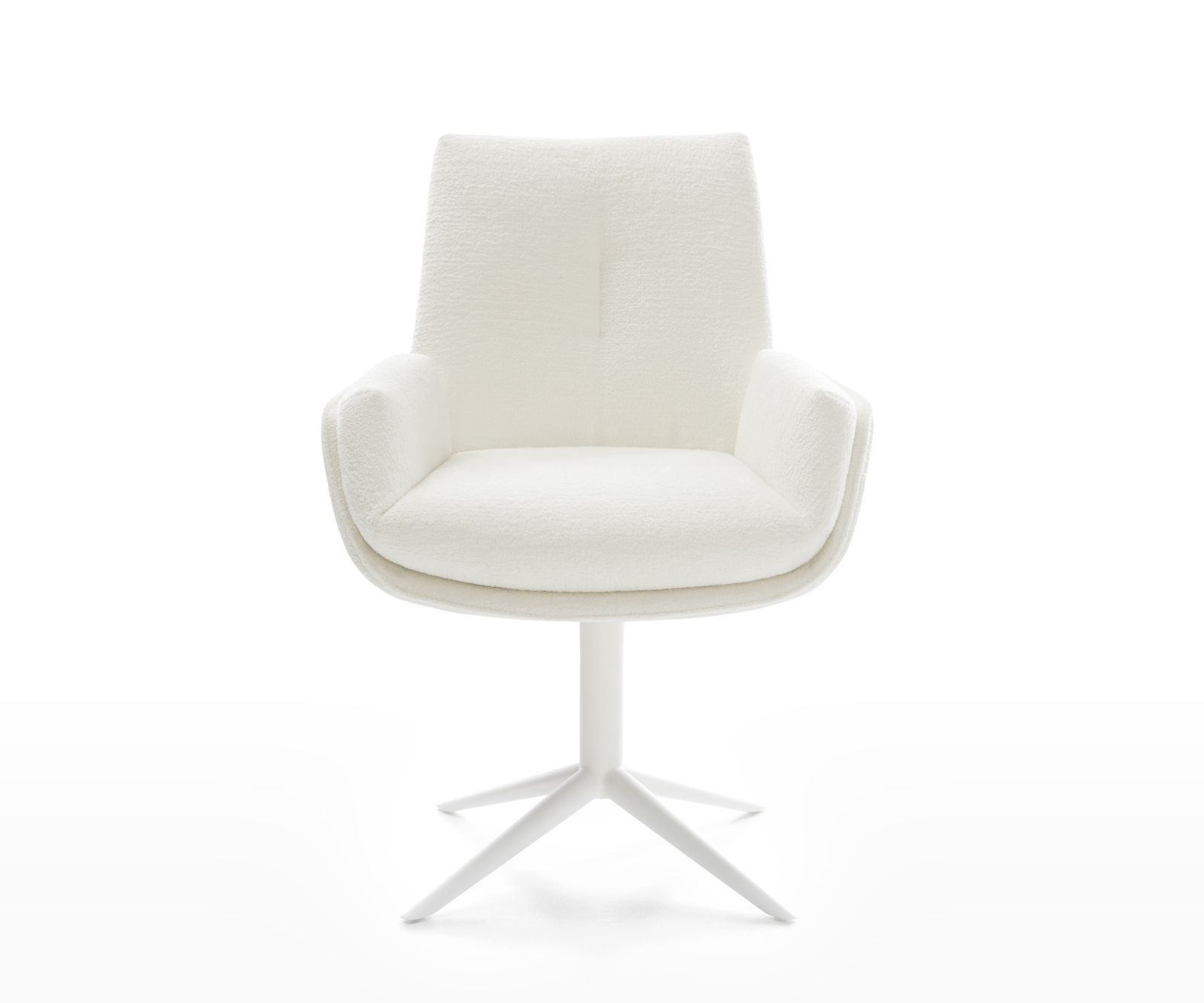 Étkezőszék Clea-Flex bouclé puha bézs fehér kereszt láb 360° forgatható billenő funkció - Image 2