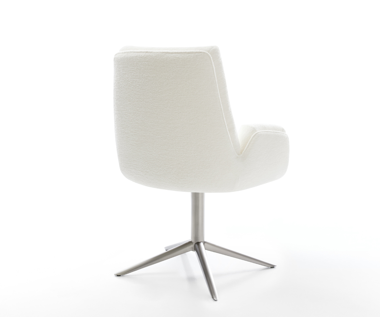 Étkezőszék Clea-Flex bouclé puha bézs rozsdamentes acél kereszt láb 360° forgatható billenő funkció - Image 5