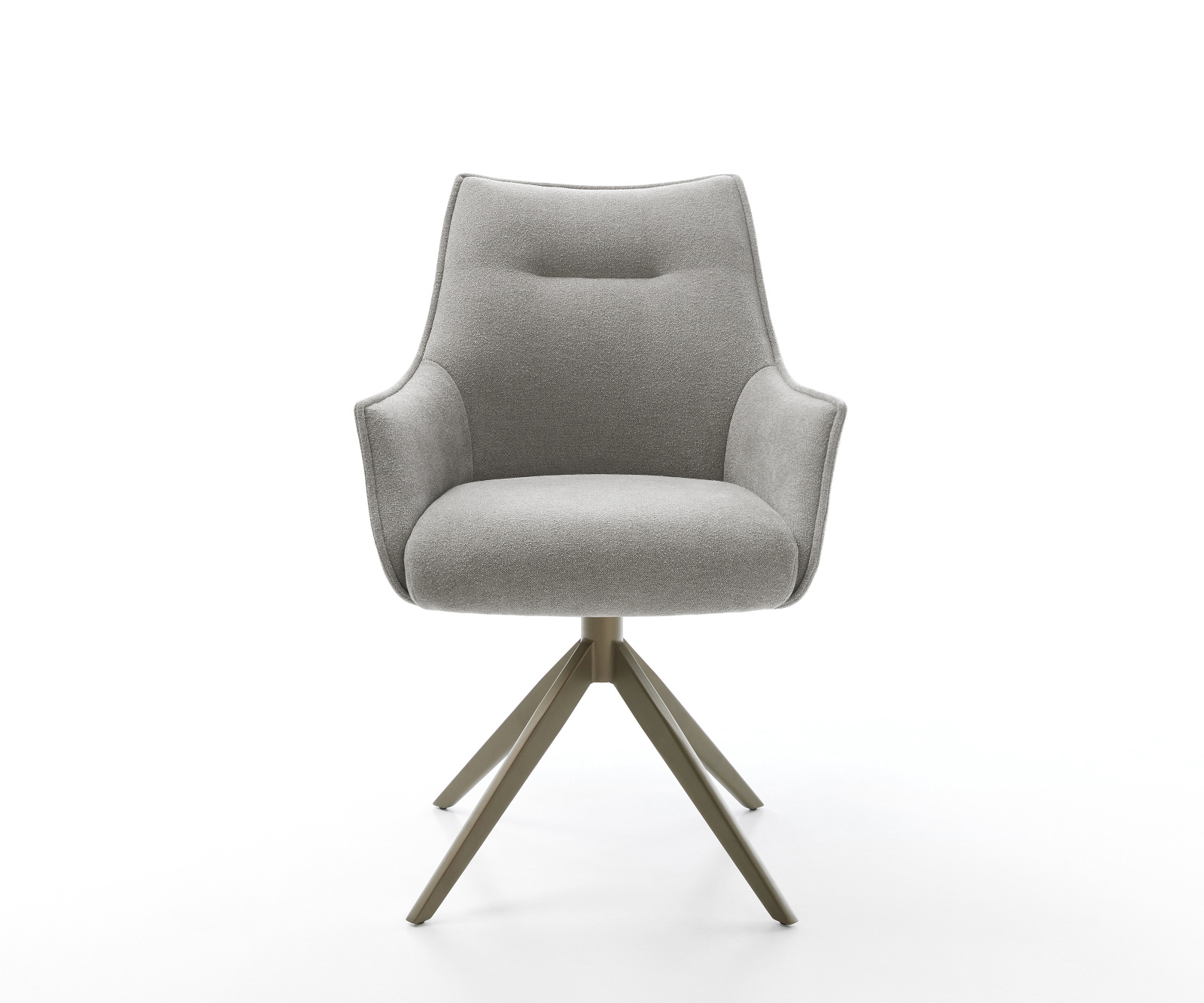 Étkezőszék Alja-Flex karfás strukturált szövet puha szürke kereszt láb széles titán színű 360° forgatható billenő zsákrugós matrac - Image 2