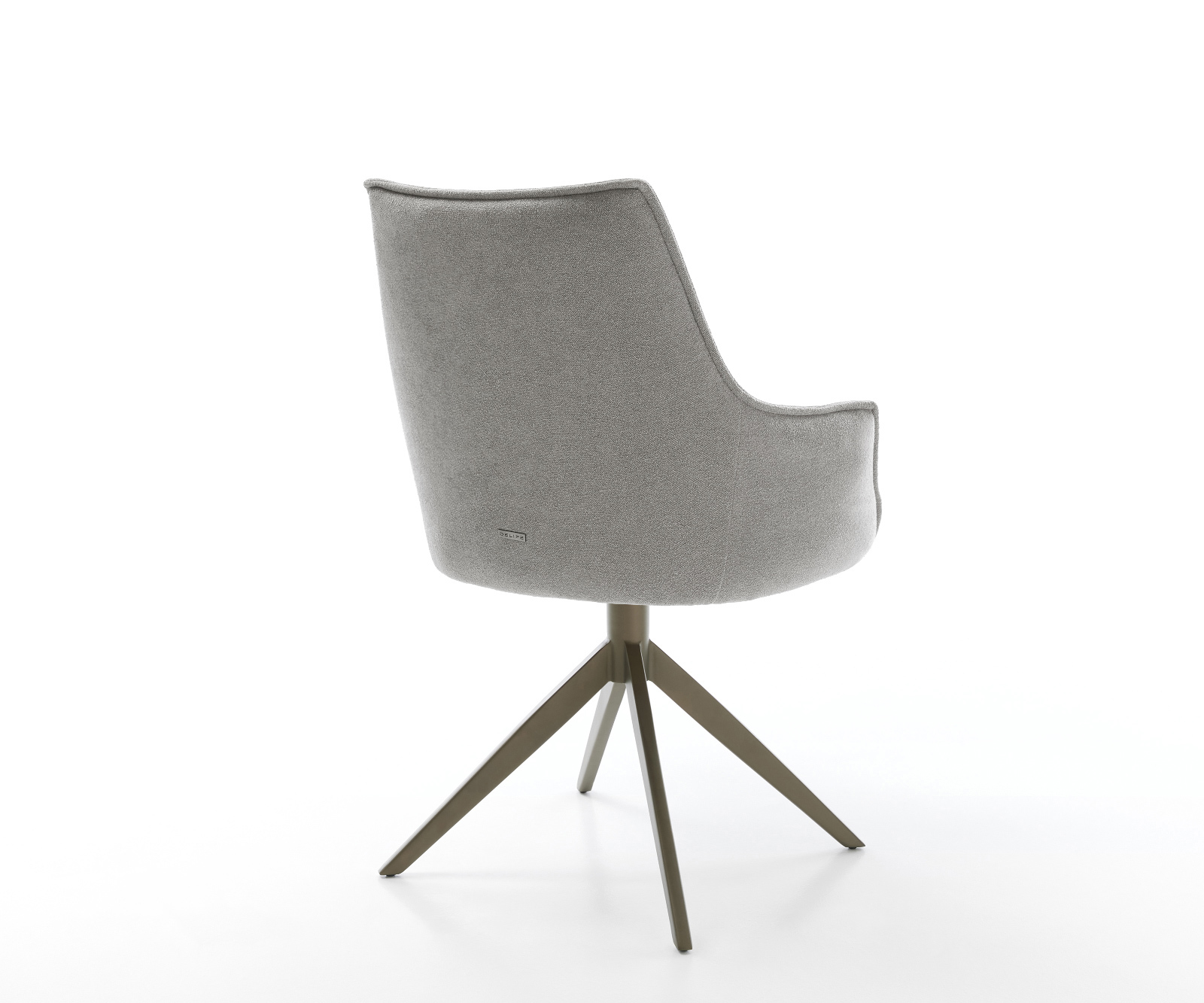 Étkezőszék Alja-Flex karfás strukturált szövet puha szürke kereszt láb széles titán színű 360° forgatható billenő zsákrugós matrac - Image 5