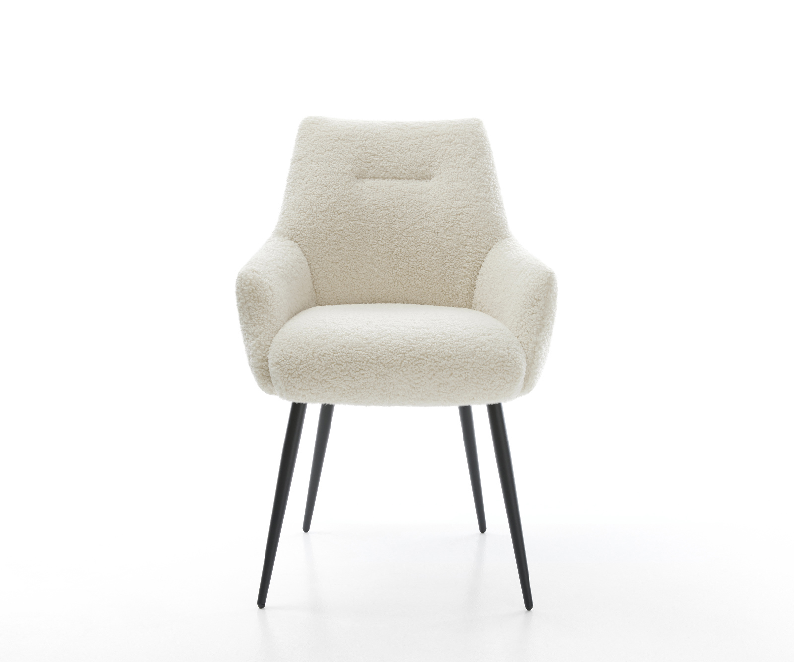 Étkezőszék Alja-Flex karfás teddyszövet bézs 4 lábas kúpos fekete zsákrugós - Image 2