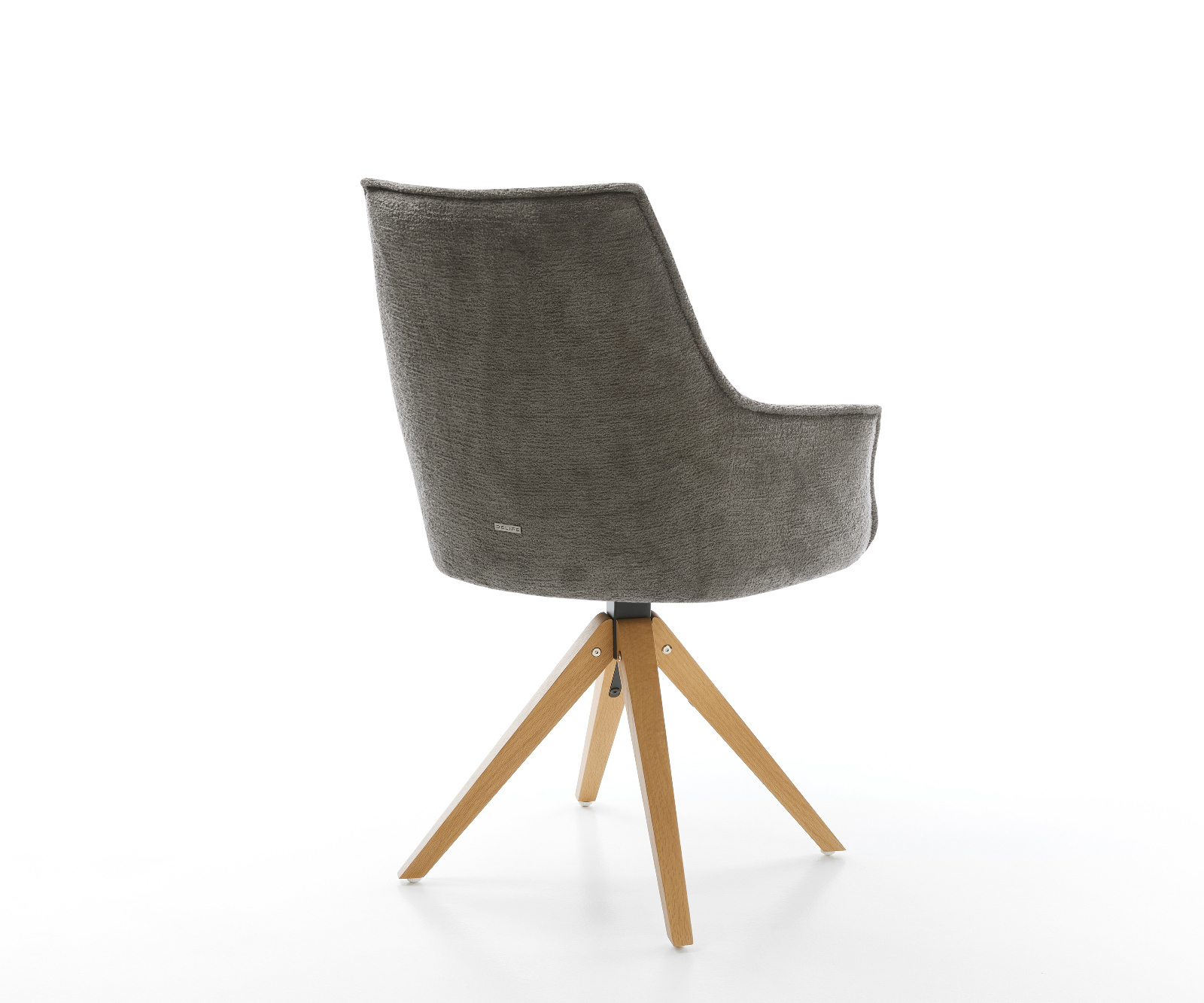 Étkezőszék Alja-Flex karfás bouclé puha sötét bézs fa láb szögletes természetes 180° forgatható zsákrugós - Image 5