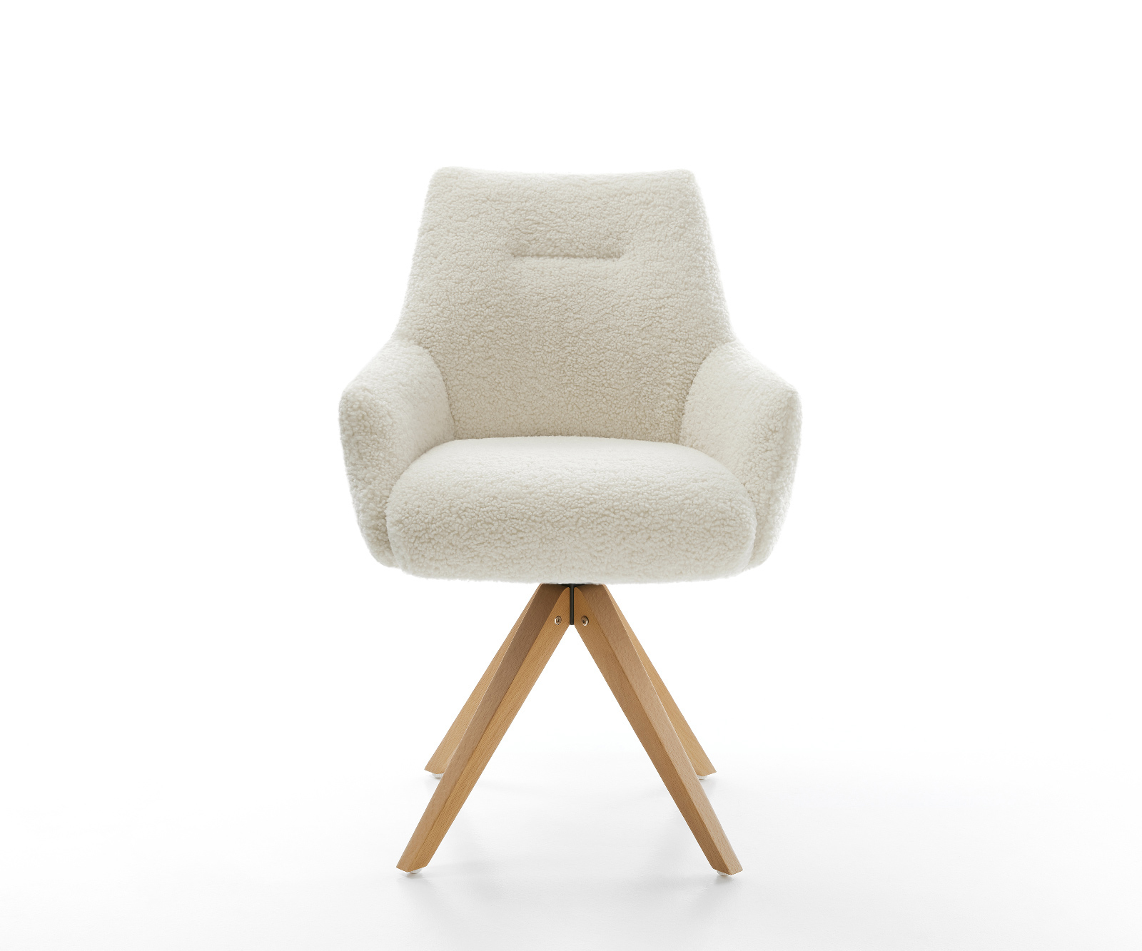 Étkezőszék Alja-Flex karfás mikroszálas bézs fa láb szögletes természetes 180° forgatható zsákrugós - Image 2