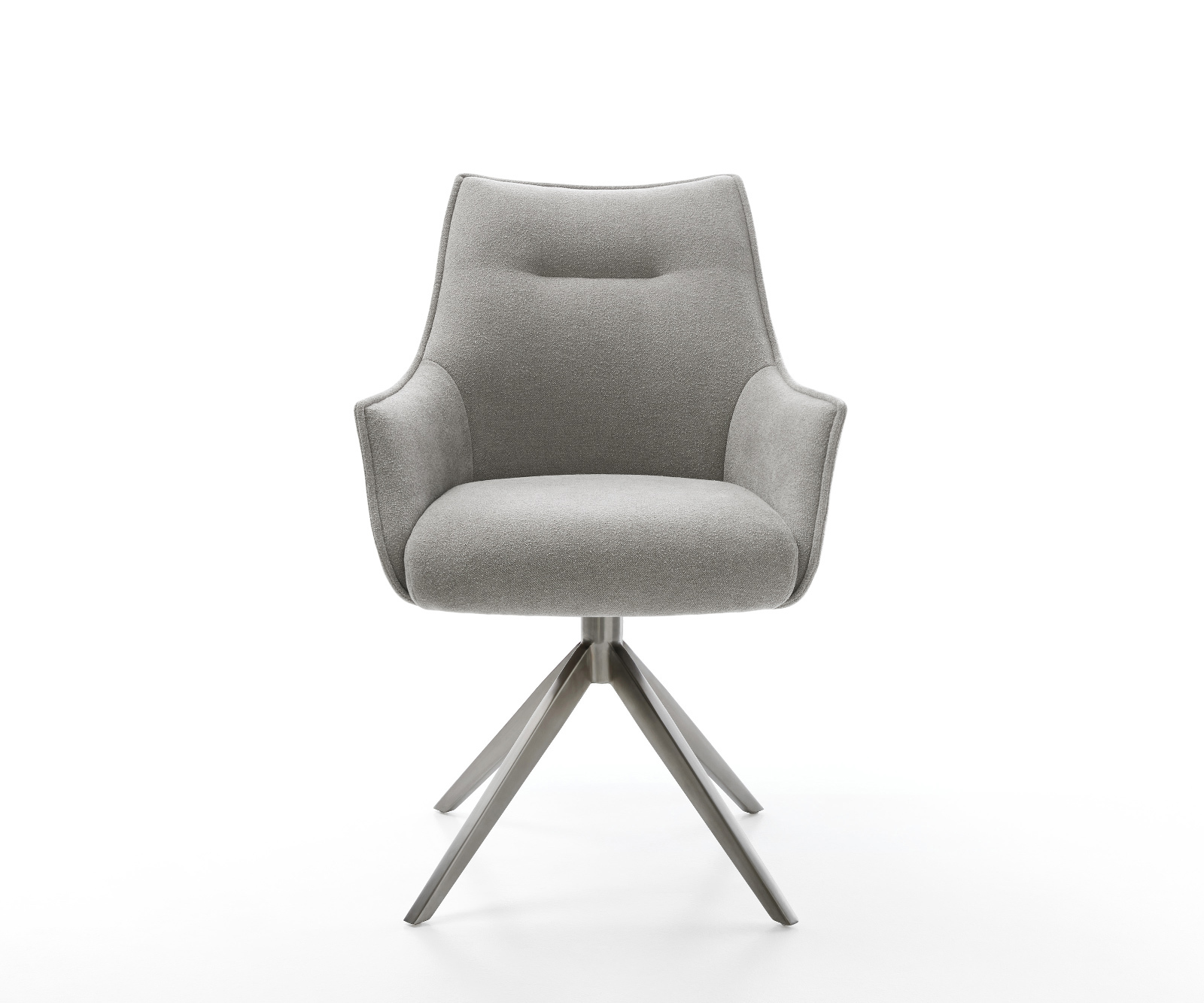 Étkezőszék Alja-Flex karfás strukturált szövet puha szürke kereszt láb széles grafit 360° forgatható billenő zsákrugós - Image 2