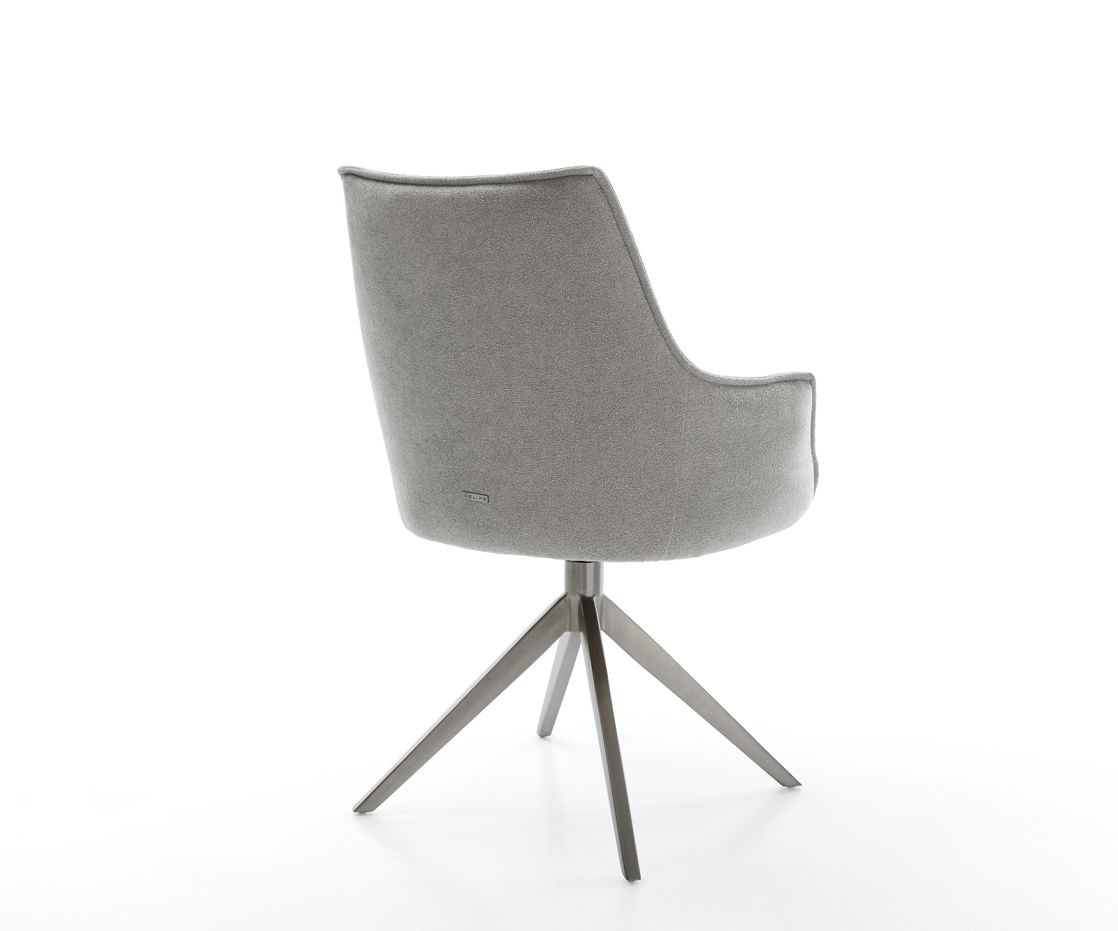 Étkezőszék Alja-Flex karfás strukturált szövet puha szürke kereszt láb széles grafit 360° forgatható billenő zsákrugós - Image 5