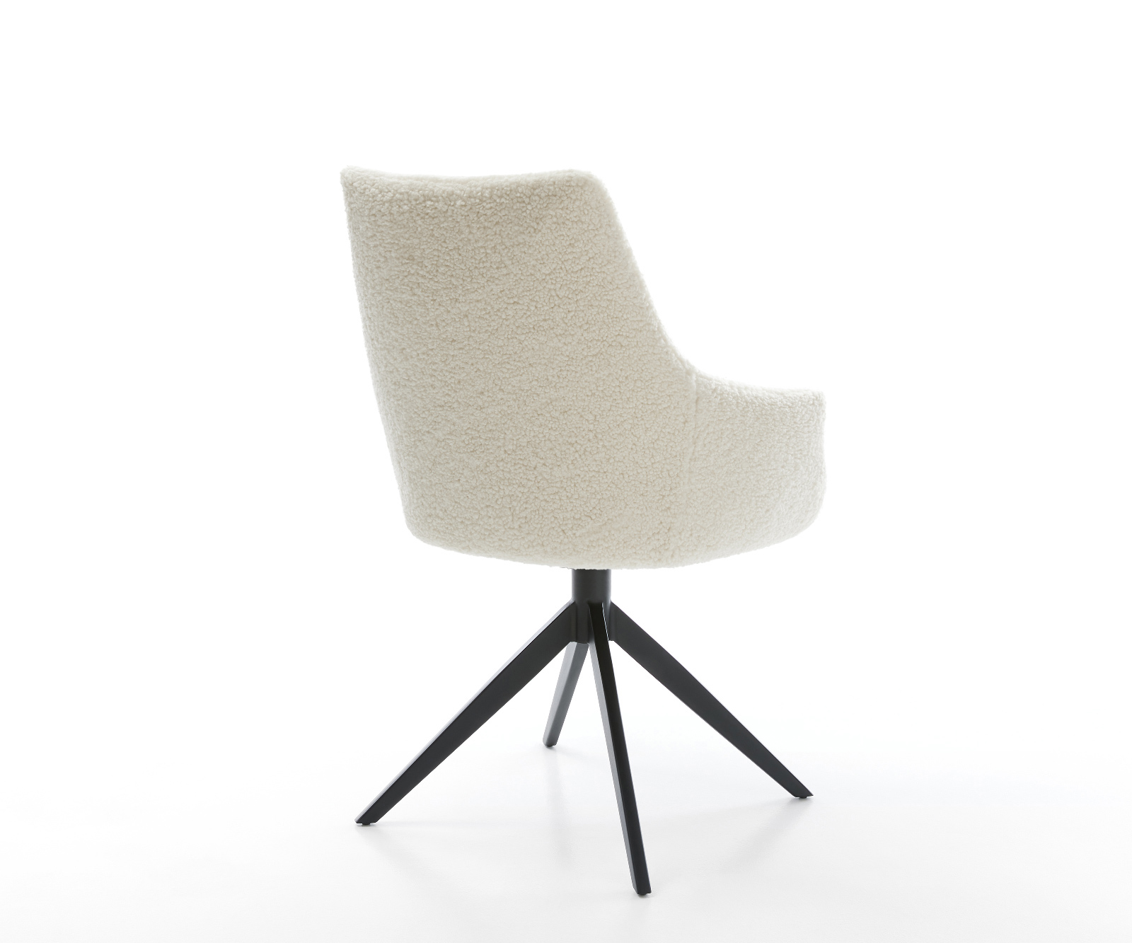 Étkezőszék Alja-Flex karfás teddy szövet bézs kereszt láb széles fekete 360° forgatható billenő zsákrugós matrac - Image 5