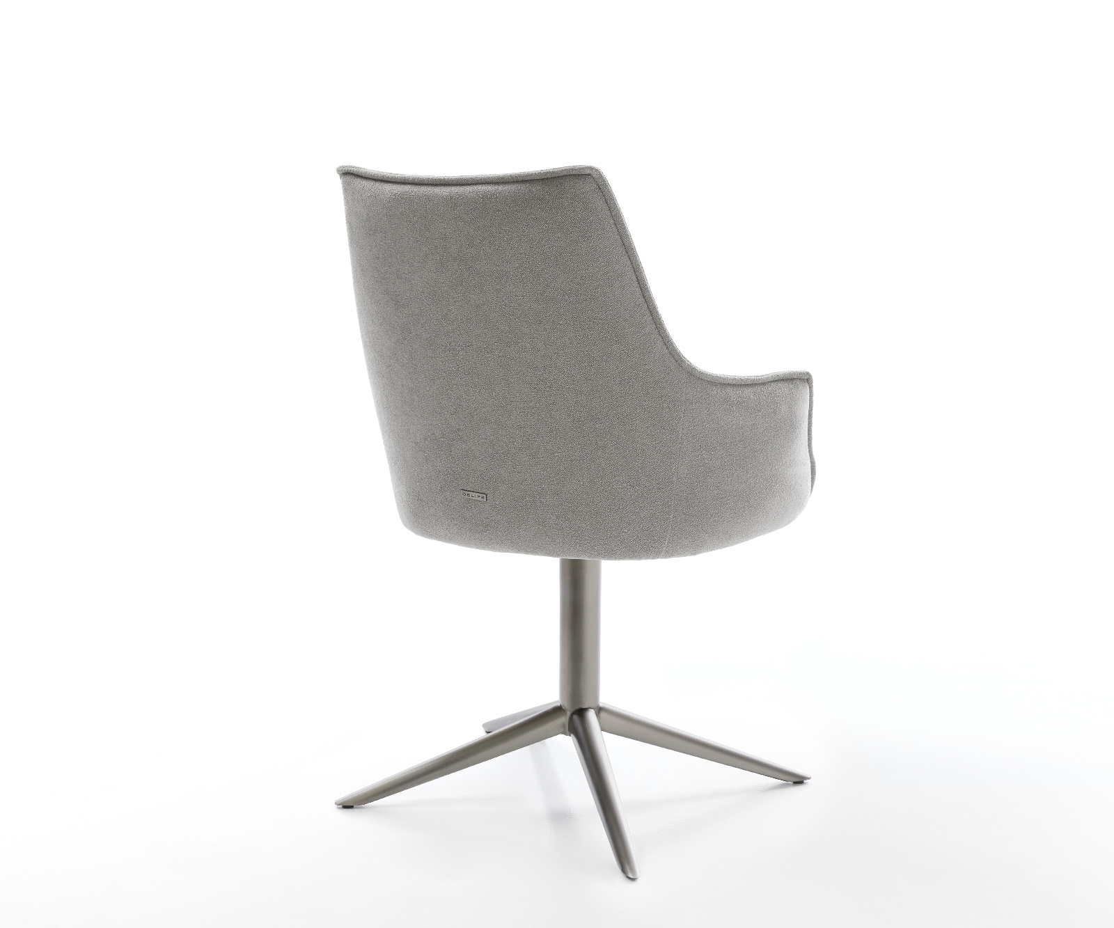 Étkezőszék Alja-Flex karfás strukturált szövet puha szürke kereszt láb grafit 360° forgatható billenő zsákrugós matrac - Image 5