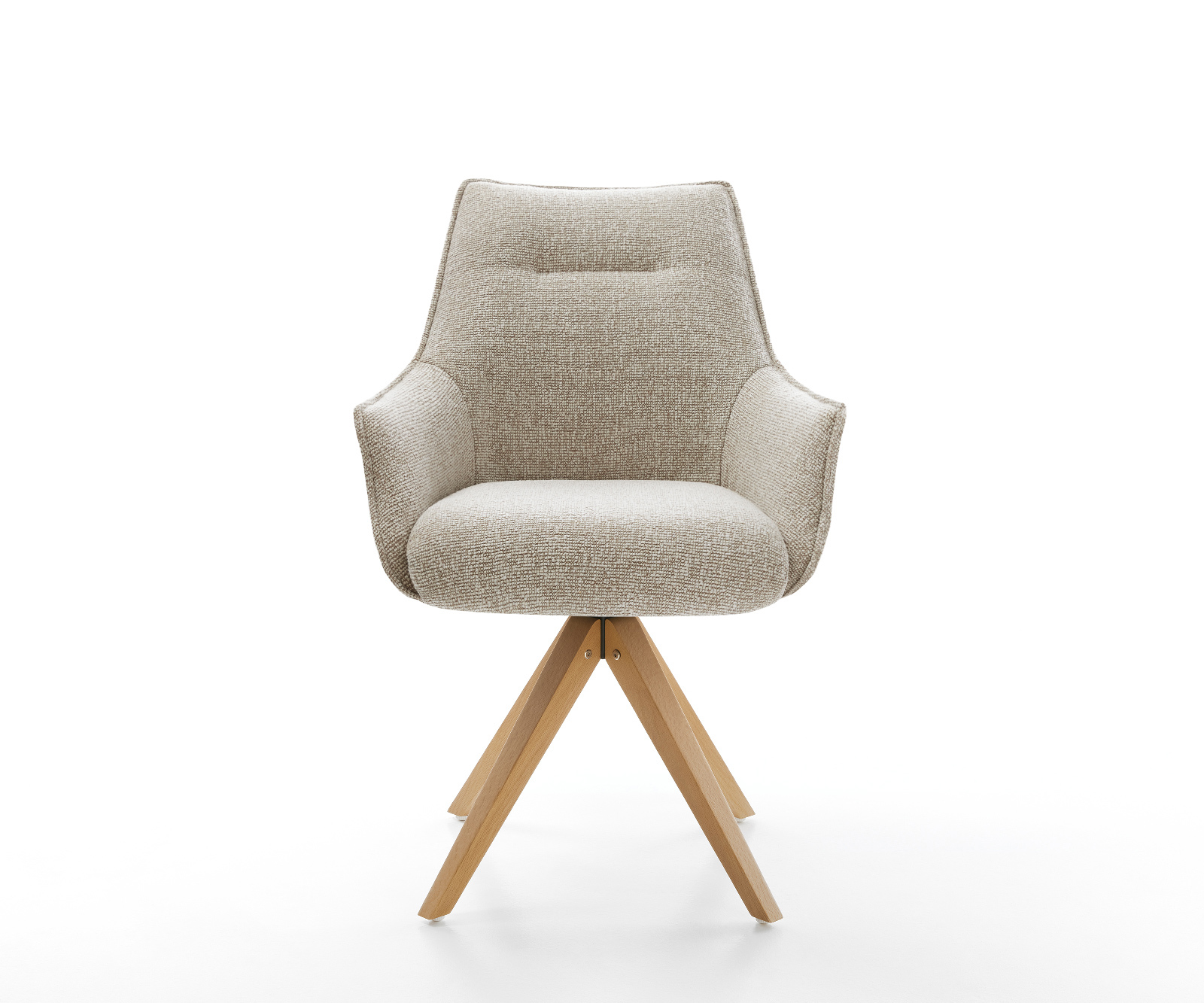 Étkezőszék Alja-Flex karfás szövetszövet puha bézs fa láb szögletes természetes 180° forgatható zsákrugós - Image 2