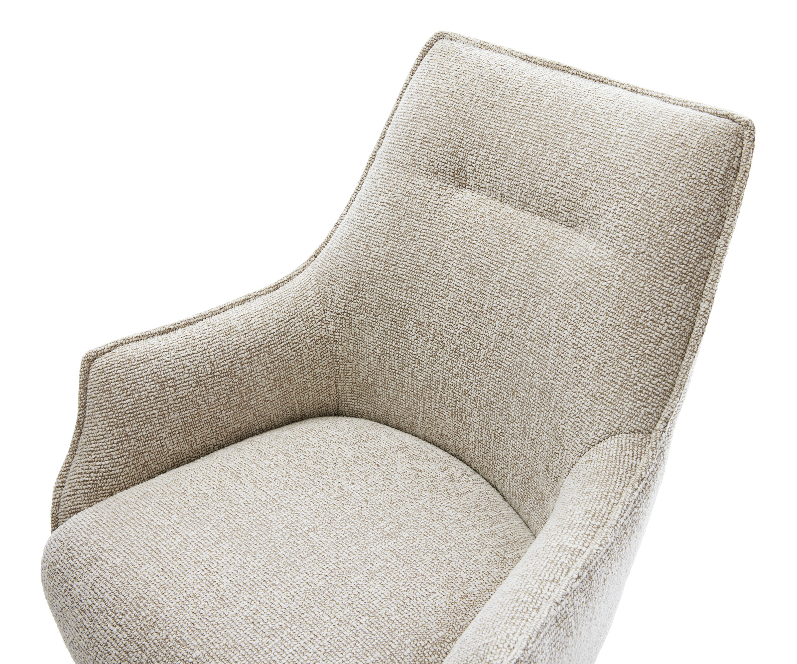 Étkezőszék Alja-Flex karfás szövetszövet puha bézs fa láb szögletes természetes 180° forgatható zsákrugós - Image 4