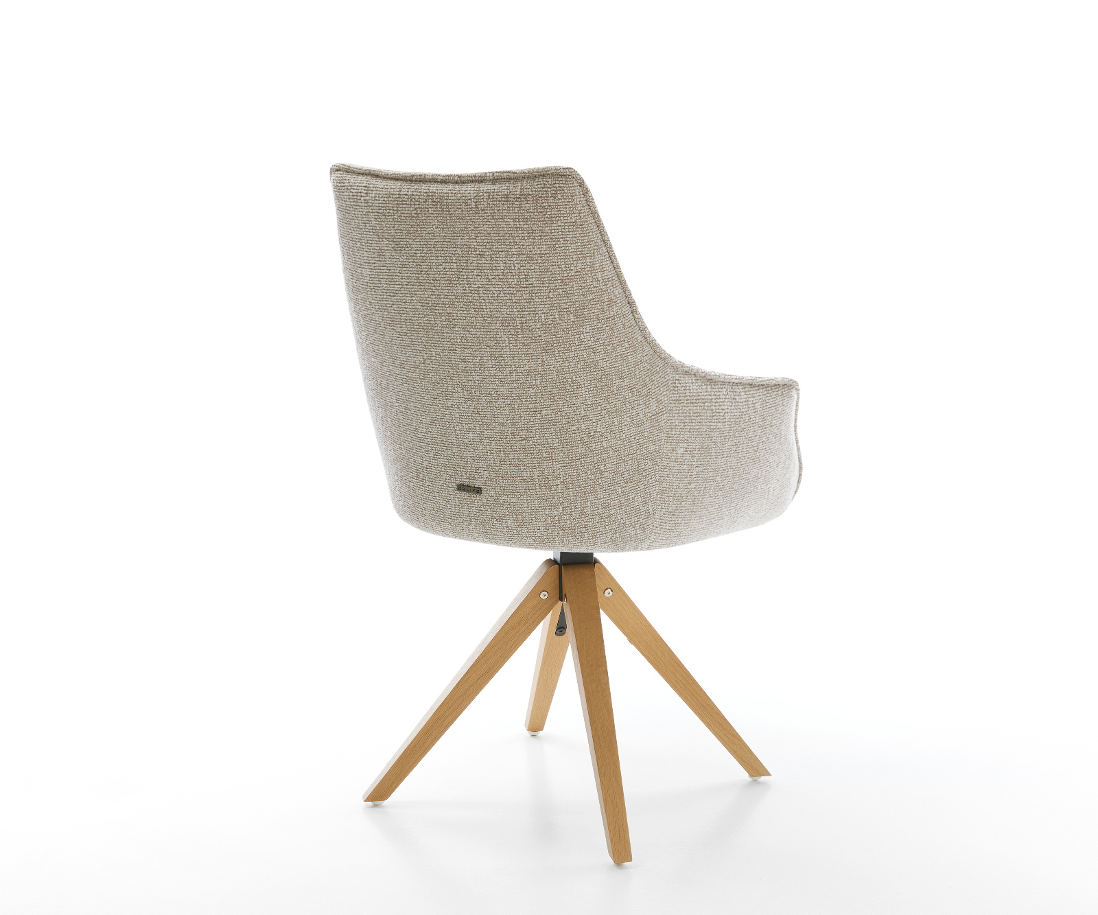 Étkezőszék Alja-Flex karfás szövetszövet puha bézs fa láb szögletes természetes 180° forgatható zsákrugós - Image 5