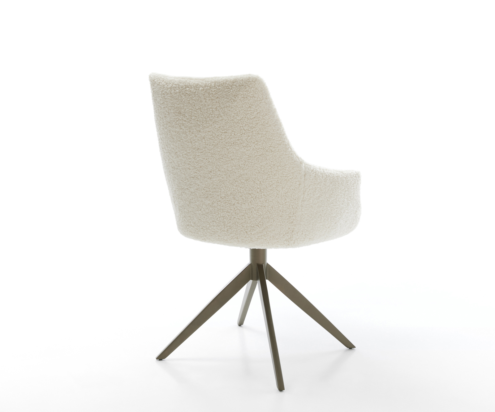 Étkezőszék Alja-Flex karfás teddy szövet bézs kereszt láb széles titán színű 360° forgatható billenő zsákrugós matrac - Image 5