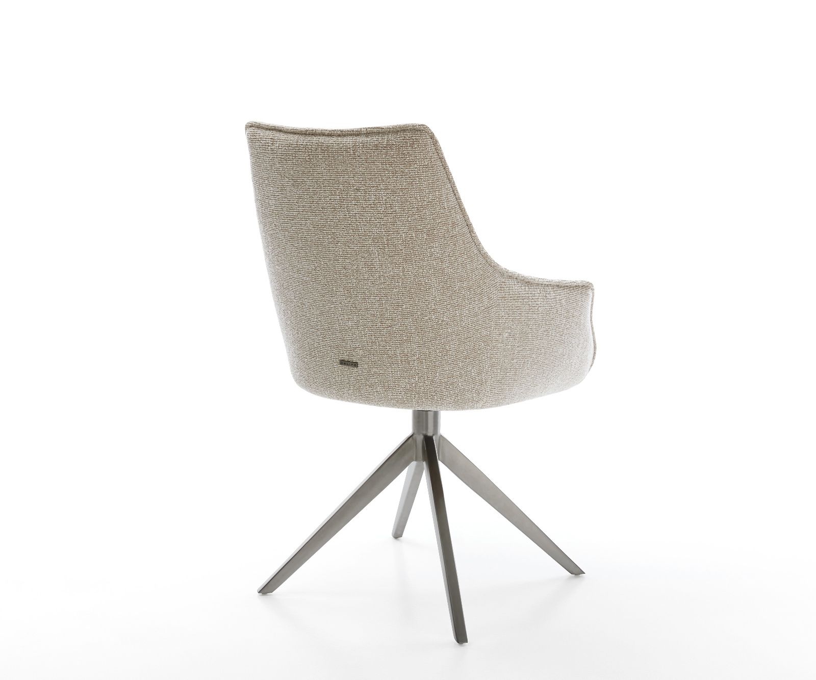 Étkezőszék Alja-Flex karfás szövettel puha bézs széles kereszt láb grafit 360° forgatható billenő zsákrugós matrac - Image 5