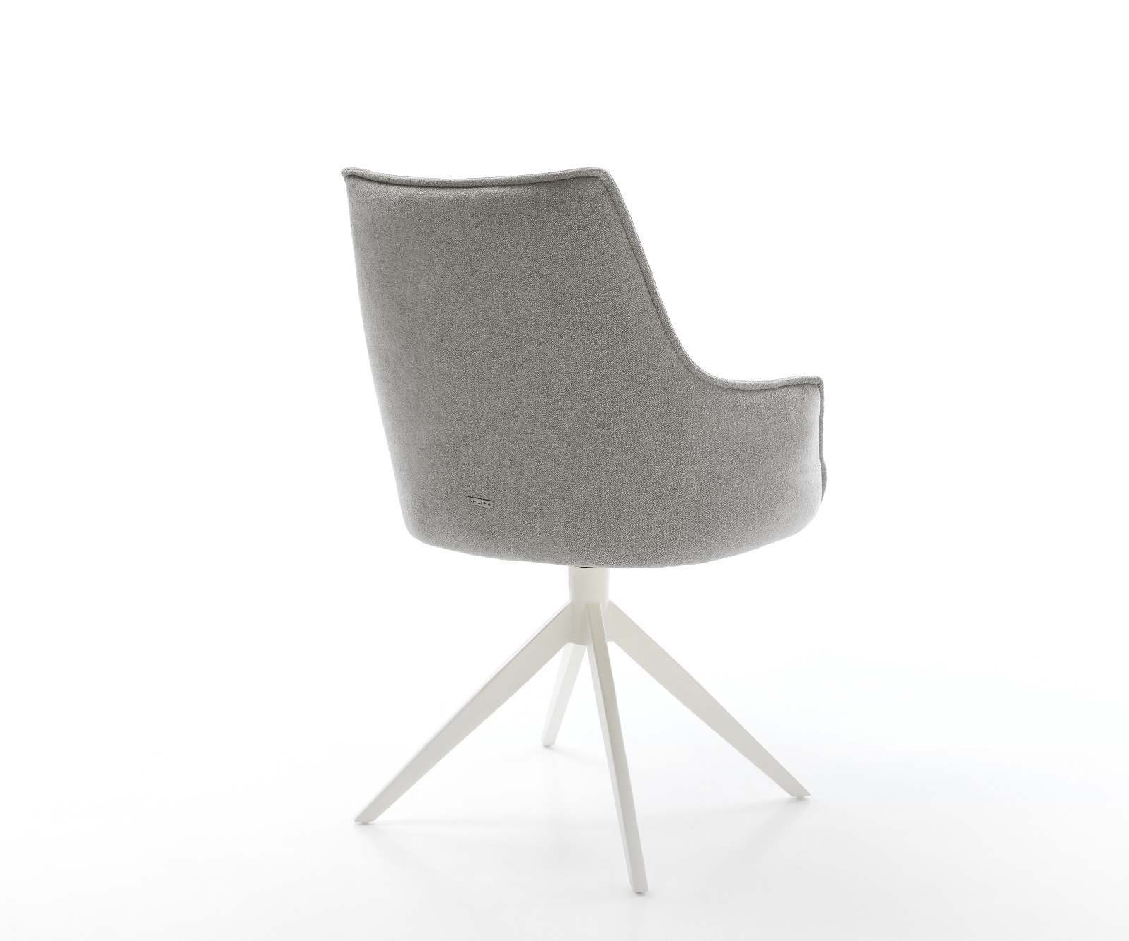 Étkezőszék Alja-Flex karfás strukturált szövet puha szürke kereszt láb széles fehér 360° forgatható billenő funkció zsákrugós - Image 5