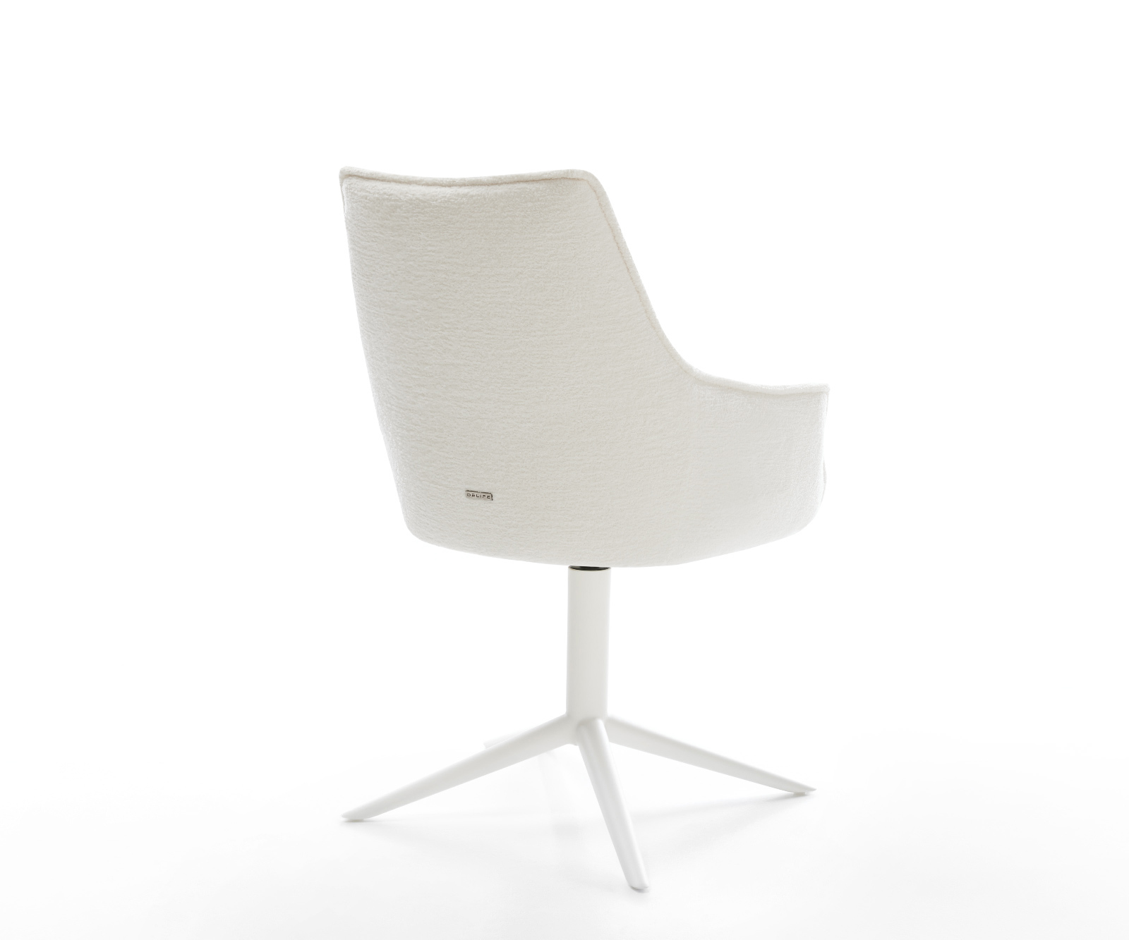 Étkezőszék Alja-Flex karfás bouclé puha bézs fehér kereszt láb 360° forgatható billenő zsákrugó - Image 5