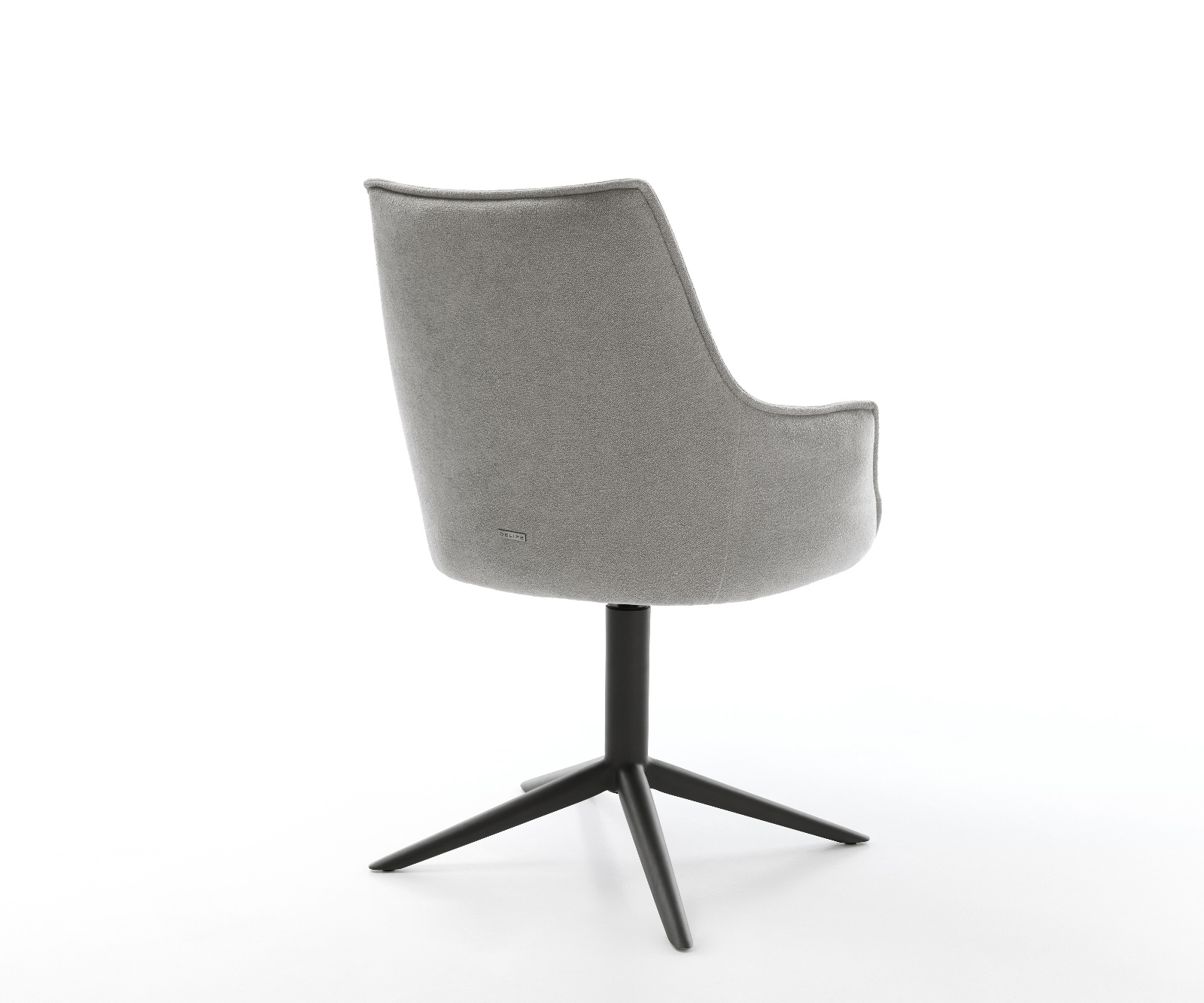 Étkezőszék Alja-Flex karfás strukturált szövet puha szürke fekete kereszt láb 360° forgatható billenő zsákrugós matrac - Image 5