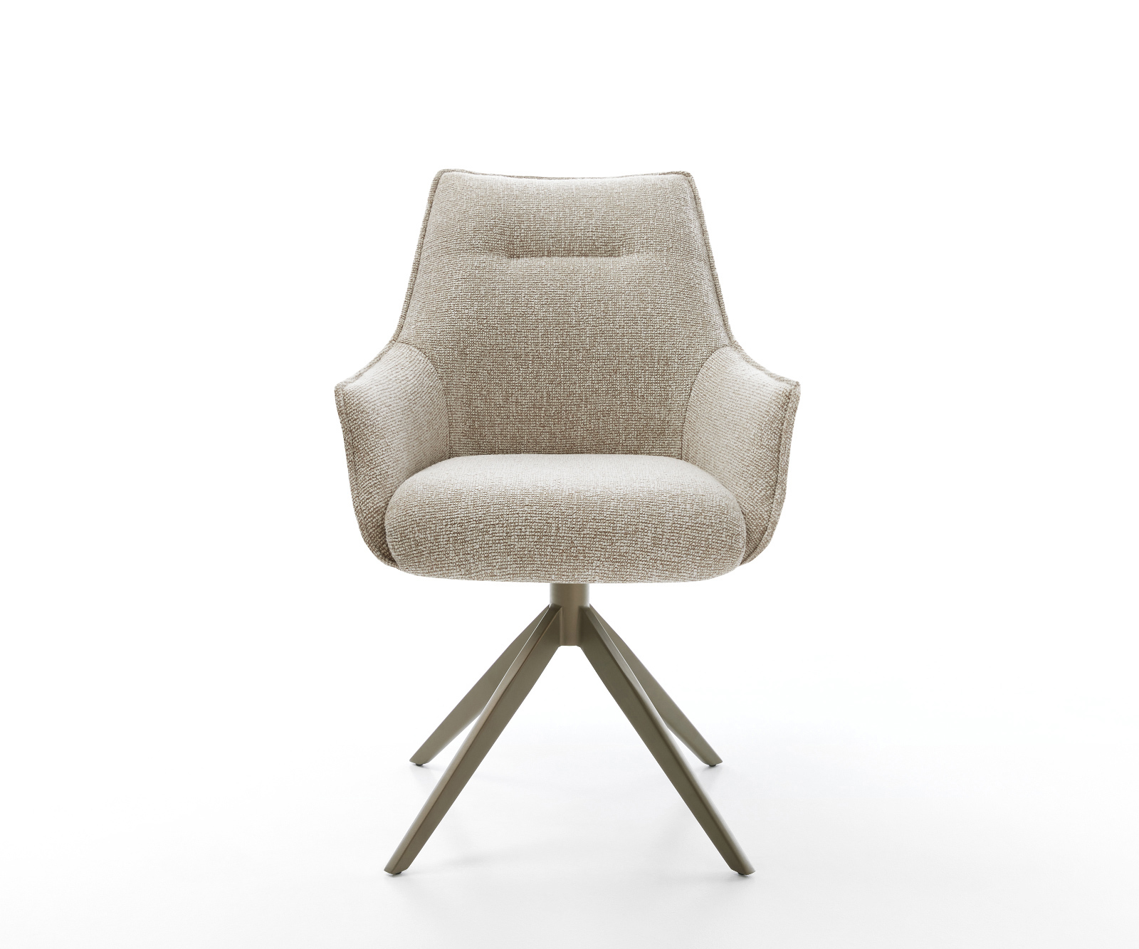 Étkezőszék Alja-Flex karfás szövettel puha bézs kereszt láb széles titán színű 360° forgatható billenő zsákrugós - Image 2