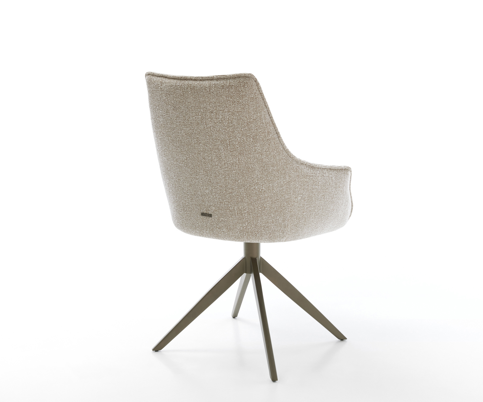 Étkezőszék Alja-Flex karfás szövettel puha bézs kereszt láb széles titán színű 360° forgatható billenő zsákrugós - Image 5