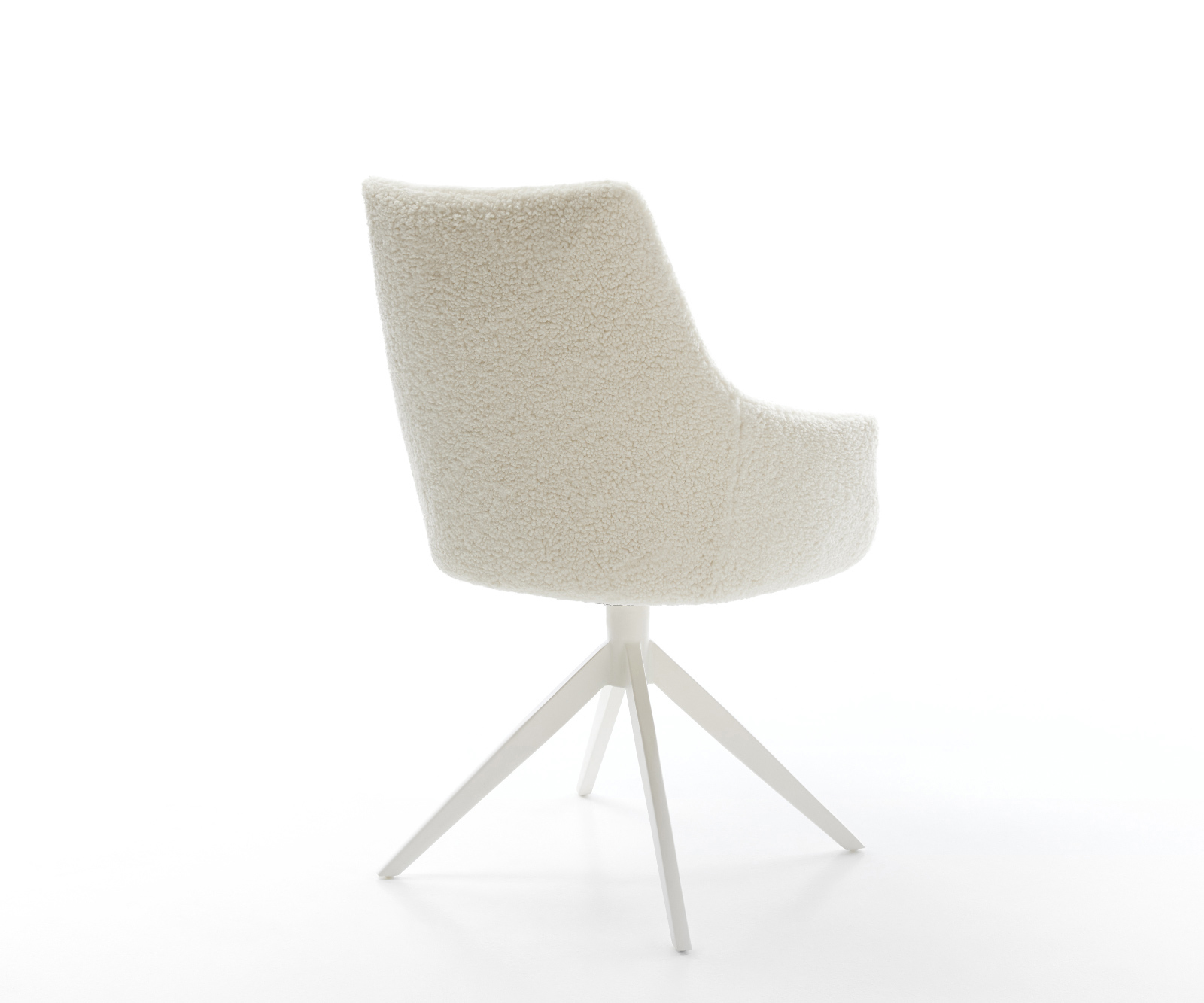 Étkezőszék Alja-Flex karfás teddy szövet bézs kereszt láb széles fehér 360°-ban forgatható billenő zsákrugós - Image 5