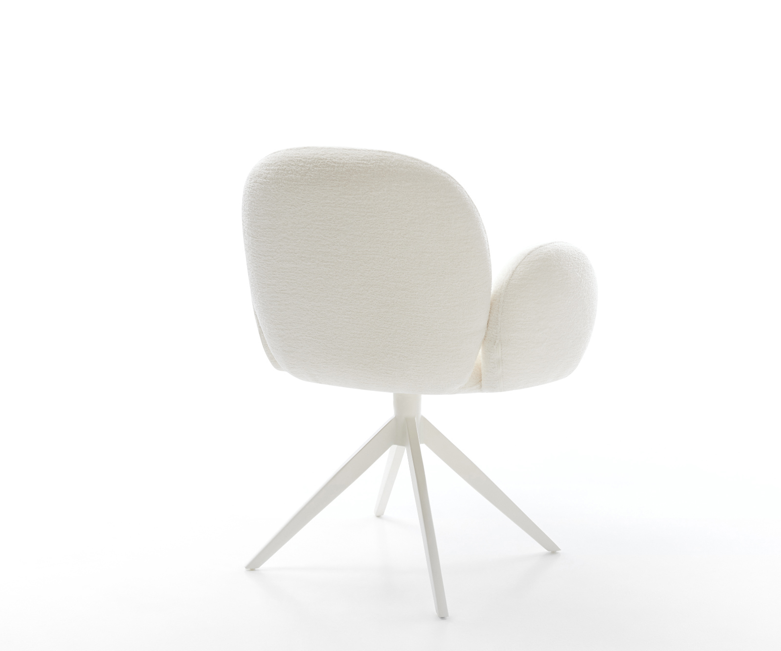 Étkezőszék Nube-Flex karfás bouclé puha bézs kereszt láb széles fehér 360° forgatható billenő zsákrugós - Image 5