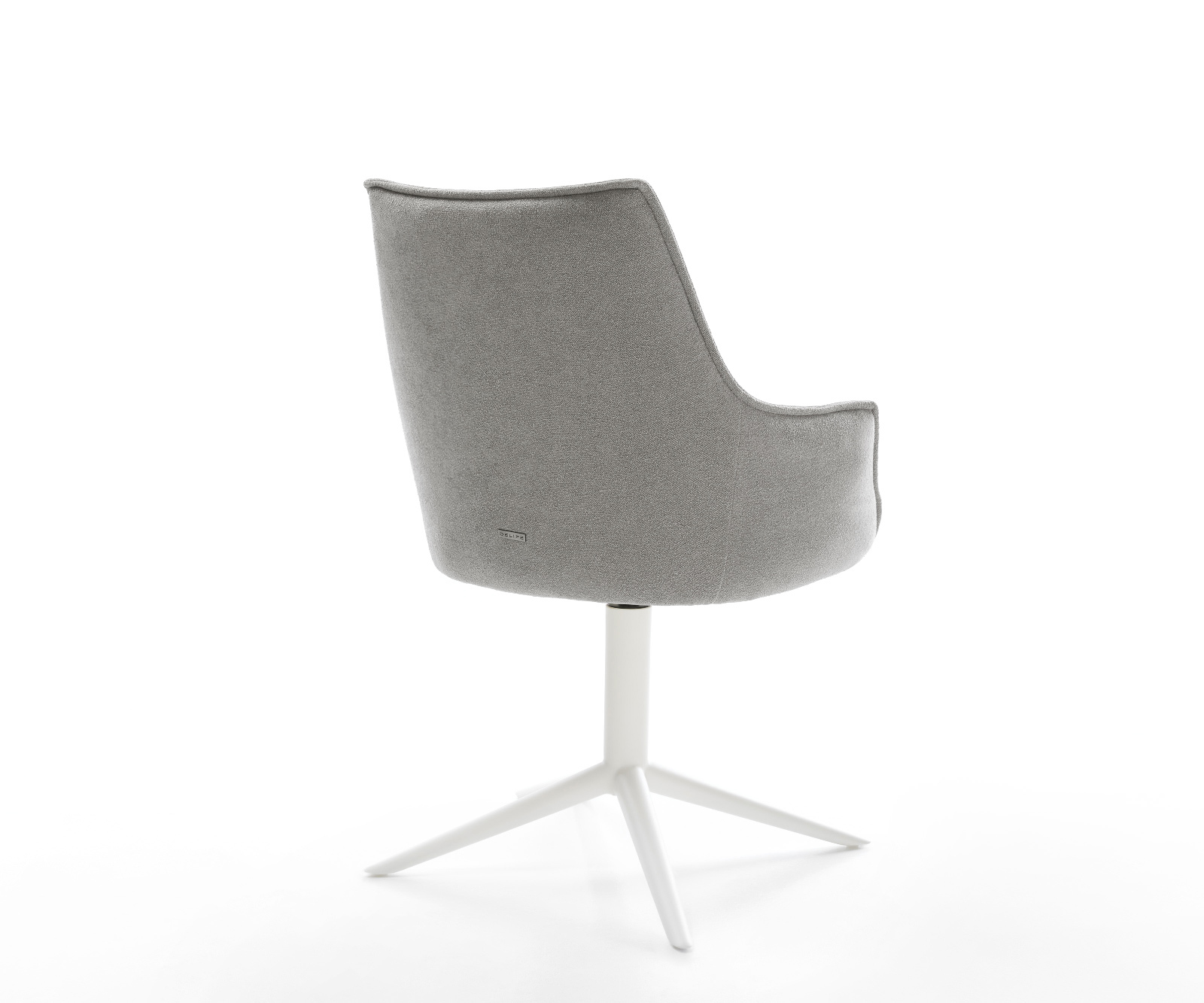 Étkezőszék Alja-Flex karfás strukturált szövet puha szürke fehér kereszt láb 360° forgatható billenő zsákrugós - Image 5