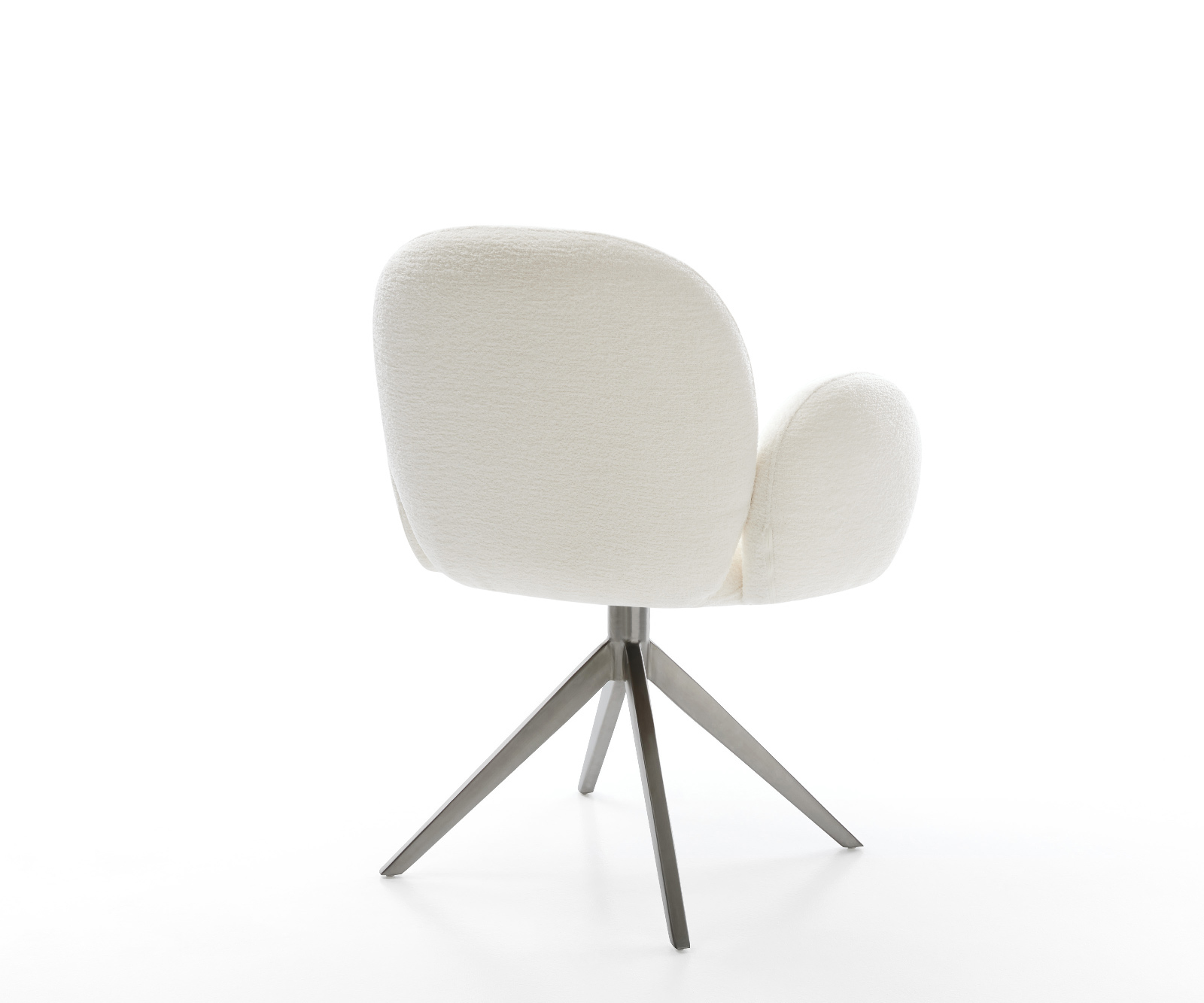 Étkezőszék Nube-Flex karfás bouclé puha bézs kereszt láb széles grafit 360° forgatható billenő zsákrugós - Image 5