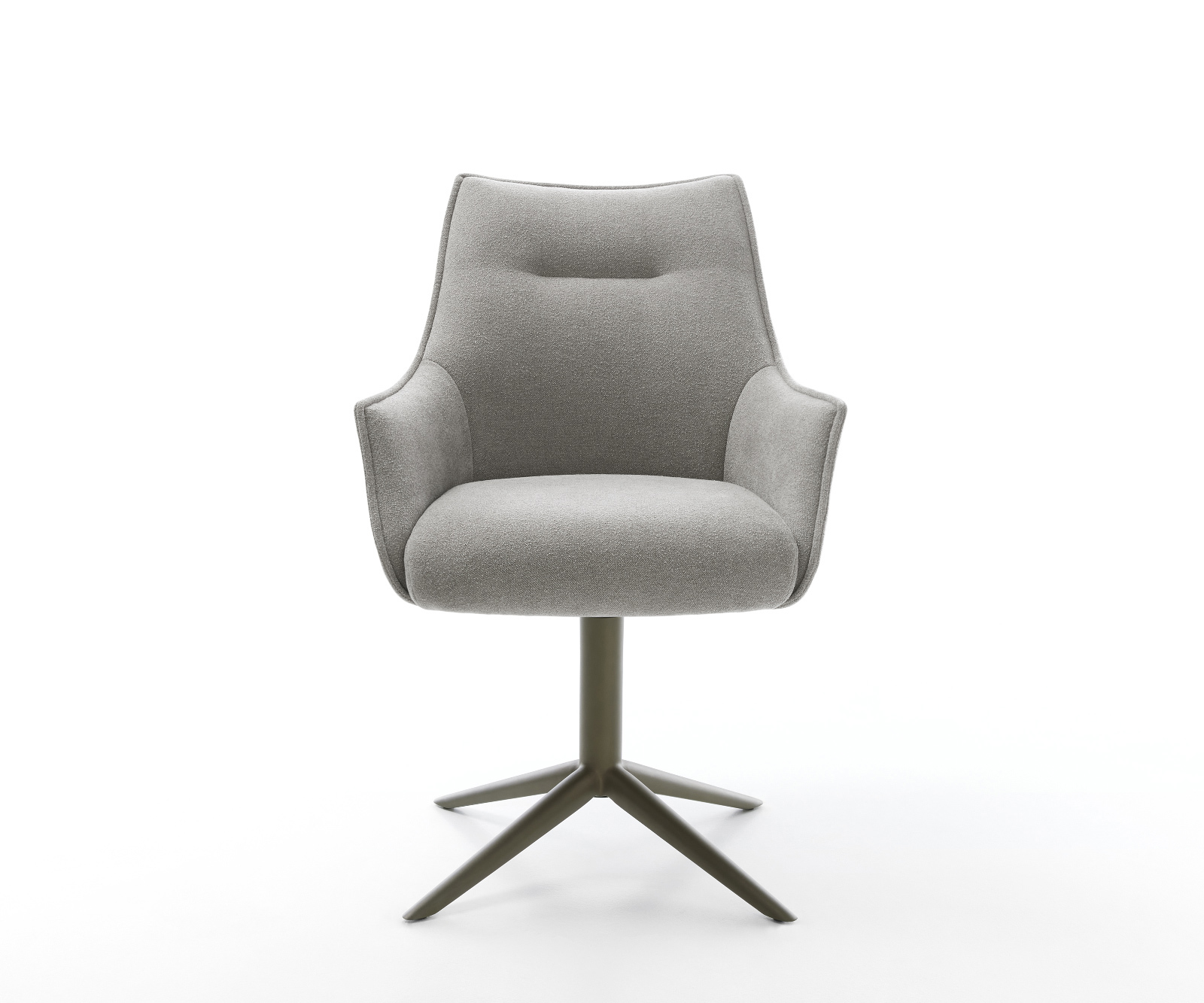 Étkezőszék Alja-Flex karfás strukturált szövet puha szürke kereszt láb titán színű hatvan fokban forgatható billenő zsákrugós - Image 2