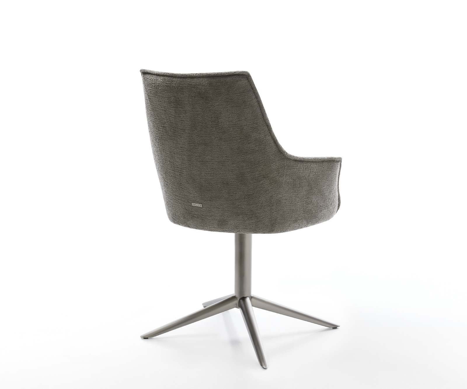 Étkezőszék Alja-Flex karfás bouclé puha sötét bézs kereszt láb grafit 360° forgatható hintamechanizmus zsákrugó - Image 5