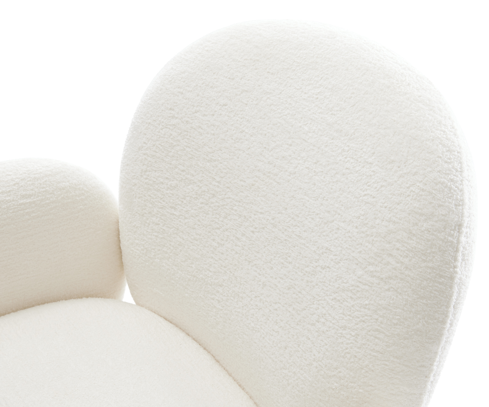 Étkezőszék Nube-Flex karfás bouclé puha bézs rozsdamentes acél kereszt láb 360° forgatható billenő zsákrugós matrac - Image 4