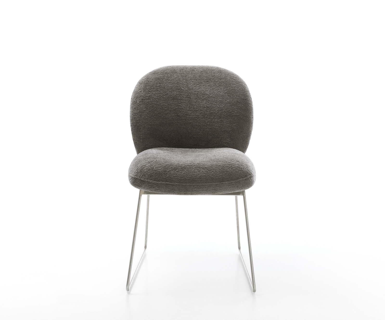 Étkezőszék Nube-Flex bouclé puha sötét bézs vékony láb rozsdamentes acél zsákrugó - Image 2