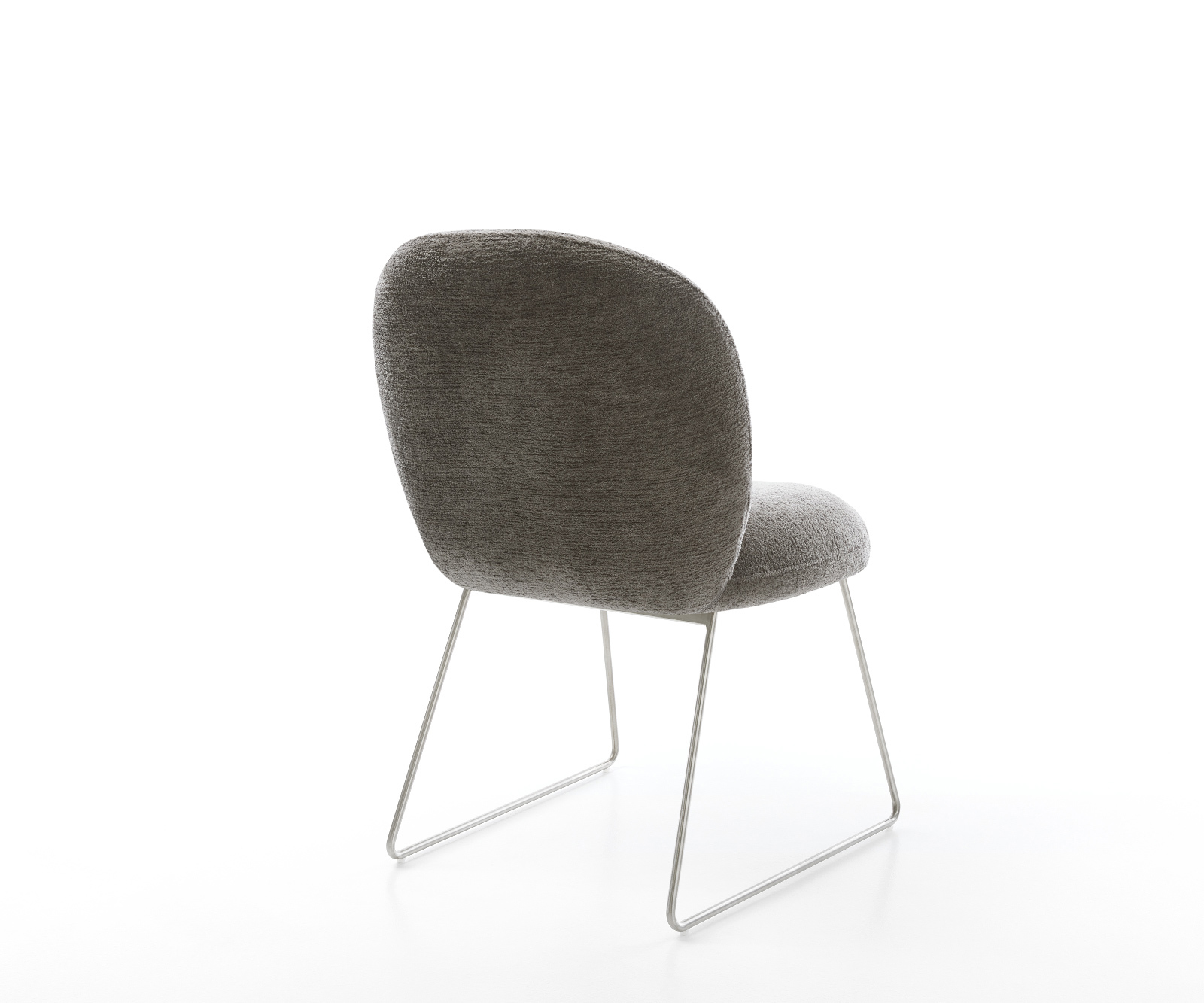 Étkezőszék Nube-Flex bouclé puha sötét bézs vékony láb rozsdamentes acél zsákrugó - Image 5