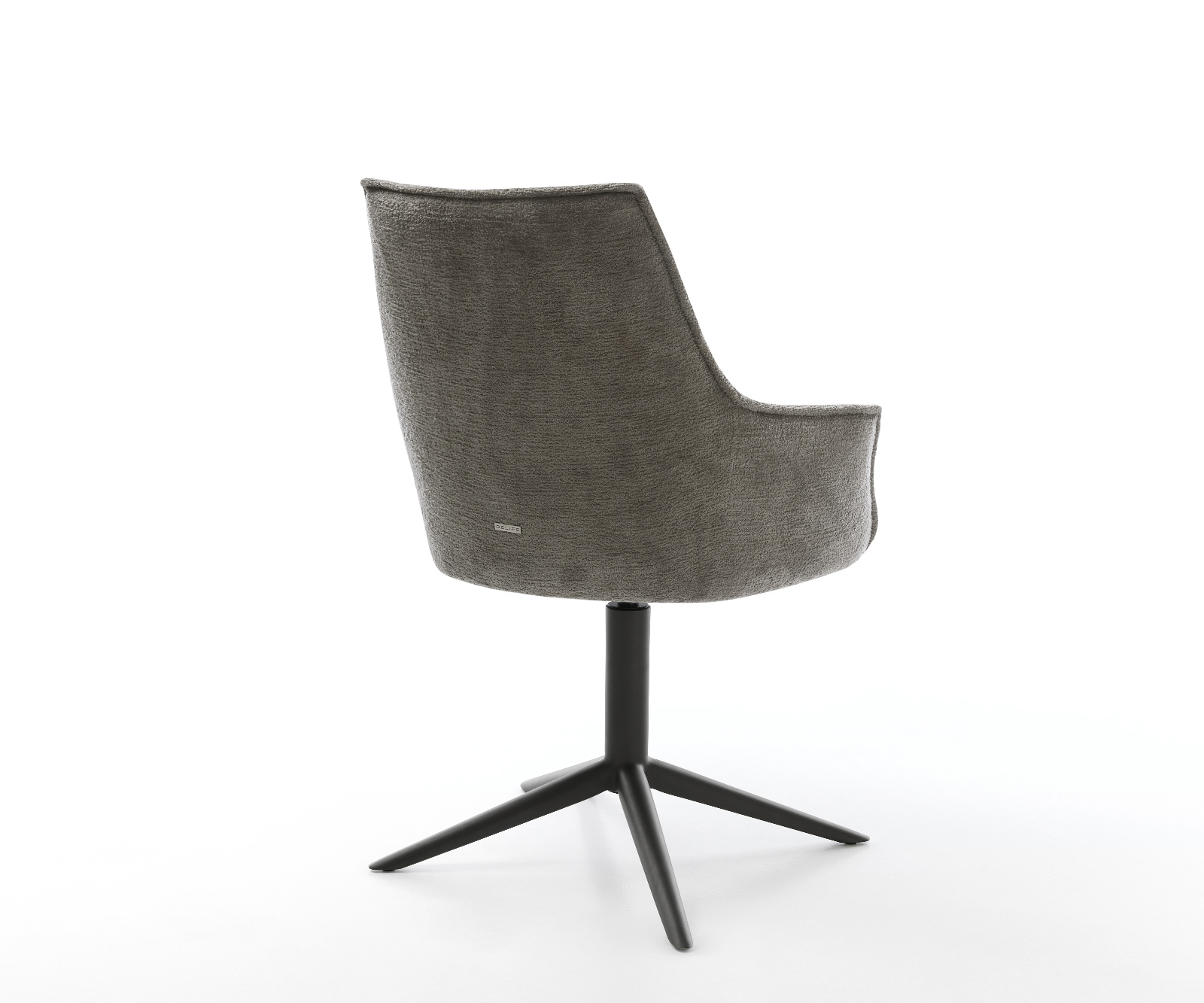 Étkezőszék Alja-Flex karfás bouclé puha sötét bézs kereszt láb fekete 360° forgatható billenő zsákrugós - Image 5