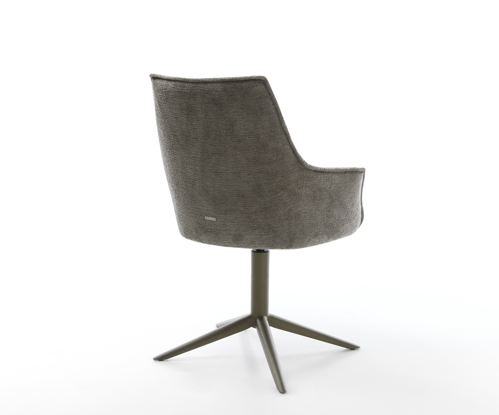 Étkezőszék Alja-Flex karfás bouclé puha sötét bézs kereszt láb titán színű 360° forgatható billenő funkció zsákrugós matrac - Image 5