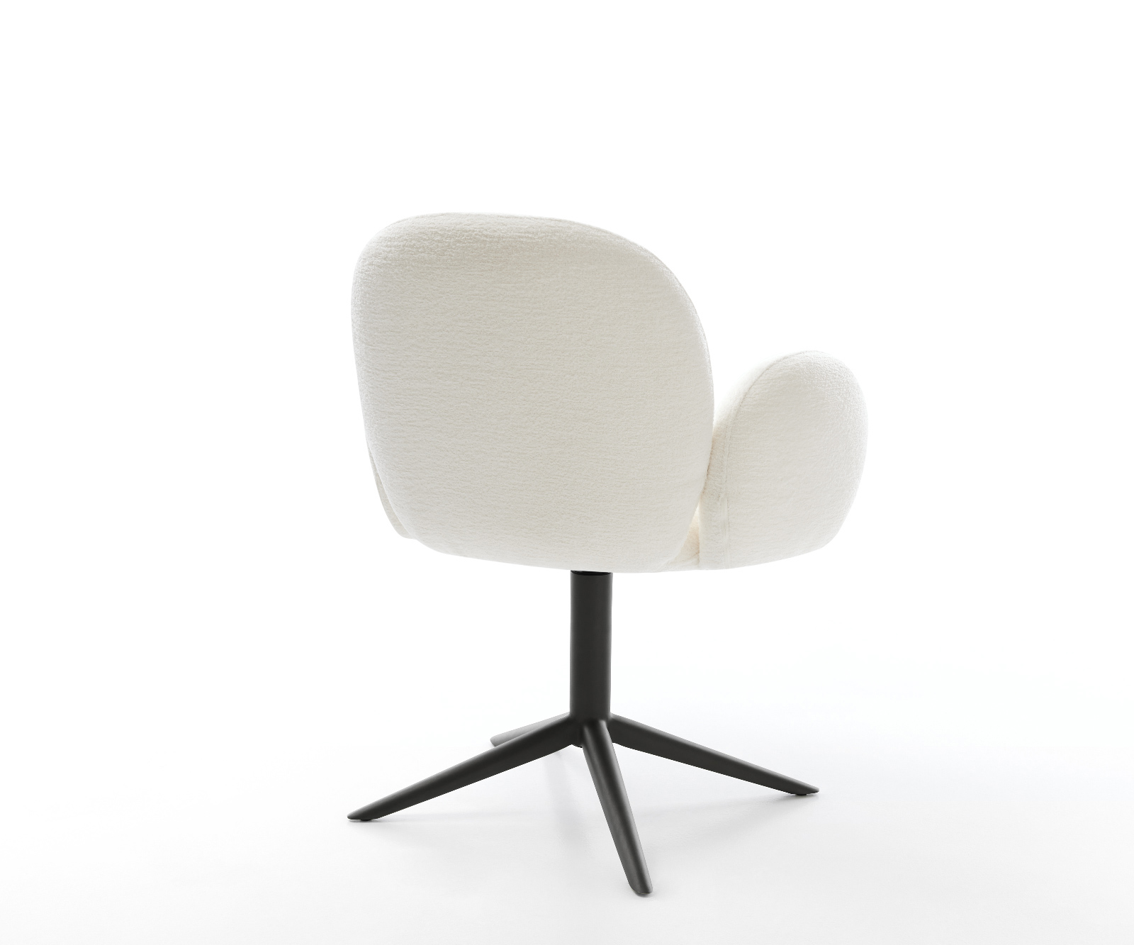 Étkezőszék Nube-Flex karfás bouclé puha bézs fekete kereszt láb 360° forgatható billenő zsákrugós matrac - Image 5