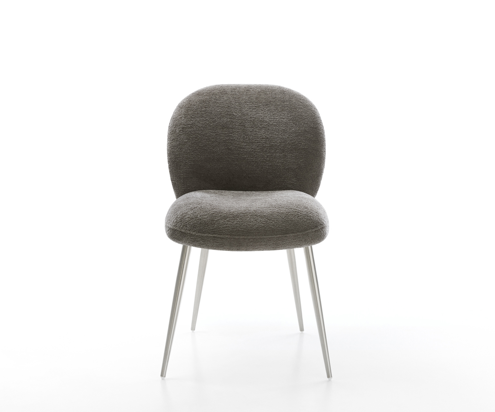 Étkezőszék Nube-Flex bouclé puha sötét bézs 4 láb kúpos rozsdamentes acél zsákrugós - Image 2