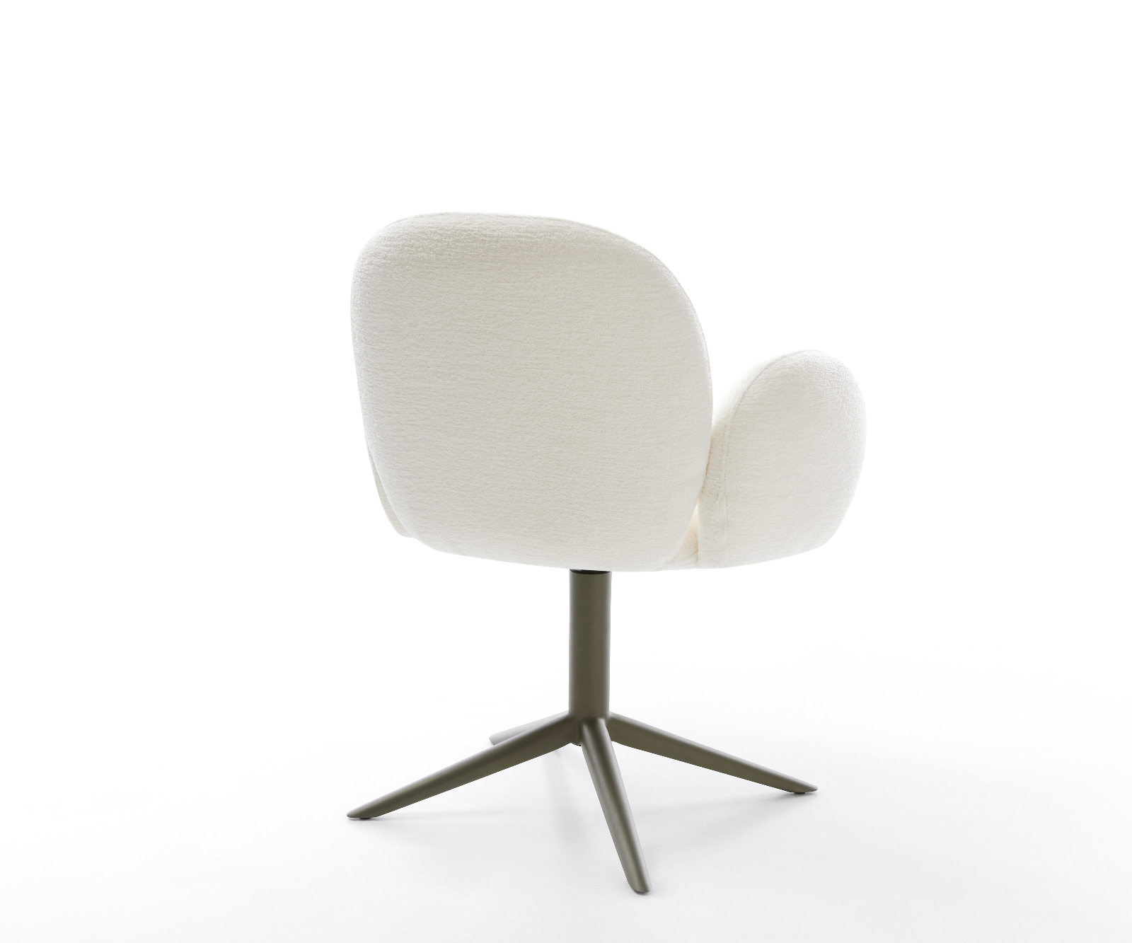 Étkezőszék Nube-Flex karfás bouclé puha bézs kereszt láb titán színű 360°-ban forgatható billenő funkció zsákrugós matrac - Image 5