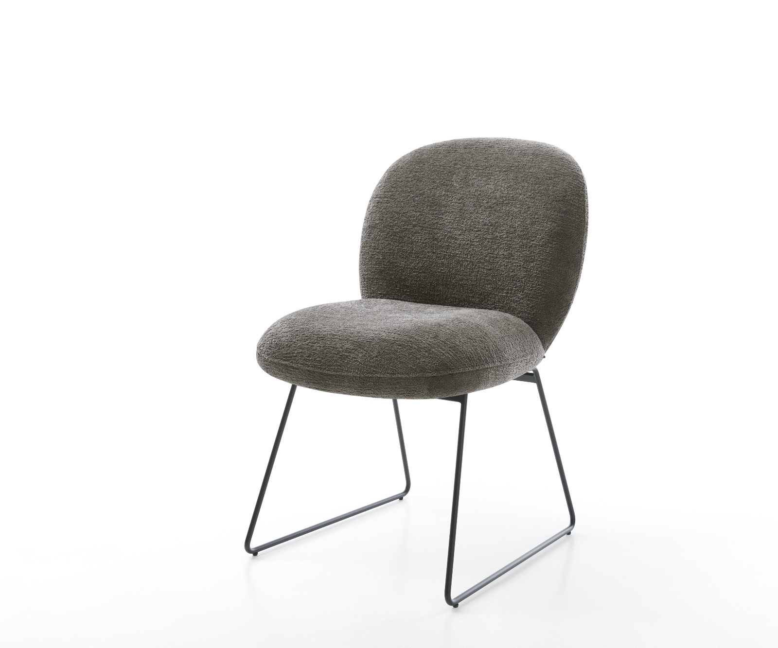 Étkezőszék Nube-Flex bouclé puha sötét bézs vékony láb fekete zsákrugó