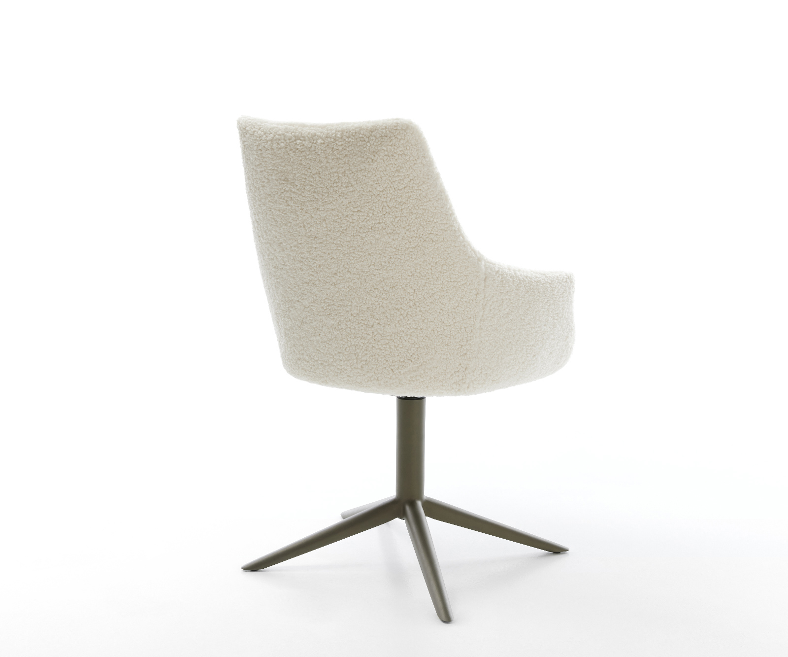 Étkezőszék Alja-Flex karfás teddy szövet bézs kereszt láb titán színű 360° forgatható billenő zsákrugós - Image 5