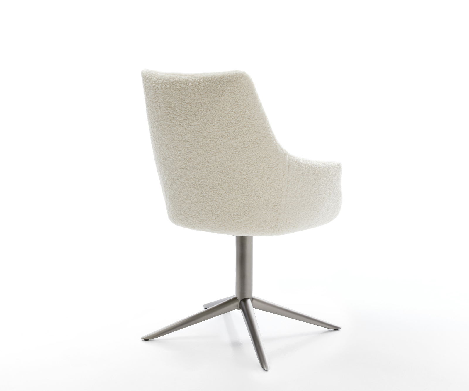 Étkezőszék Alja-Flex karfás teddy szövet bézs kereszt láb grafit 360° forgatható billenő zsákrugós matrac - Image 5