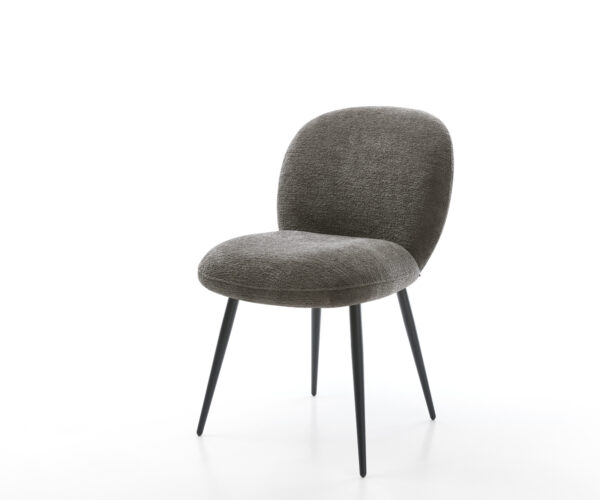 Étkezőszék Nube-Flex bouclé puha sötét bézs 4 láb kúpos fekete zsákrugós