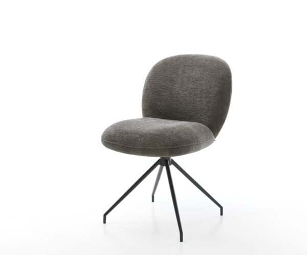 Étkezőszék Nube-Flex bouclé puha sötét bézs kereszt láb kúpos fekete zsákrugó