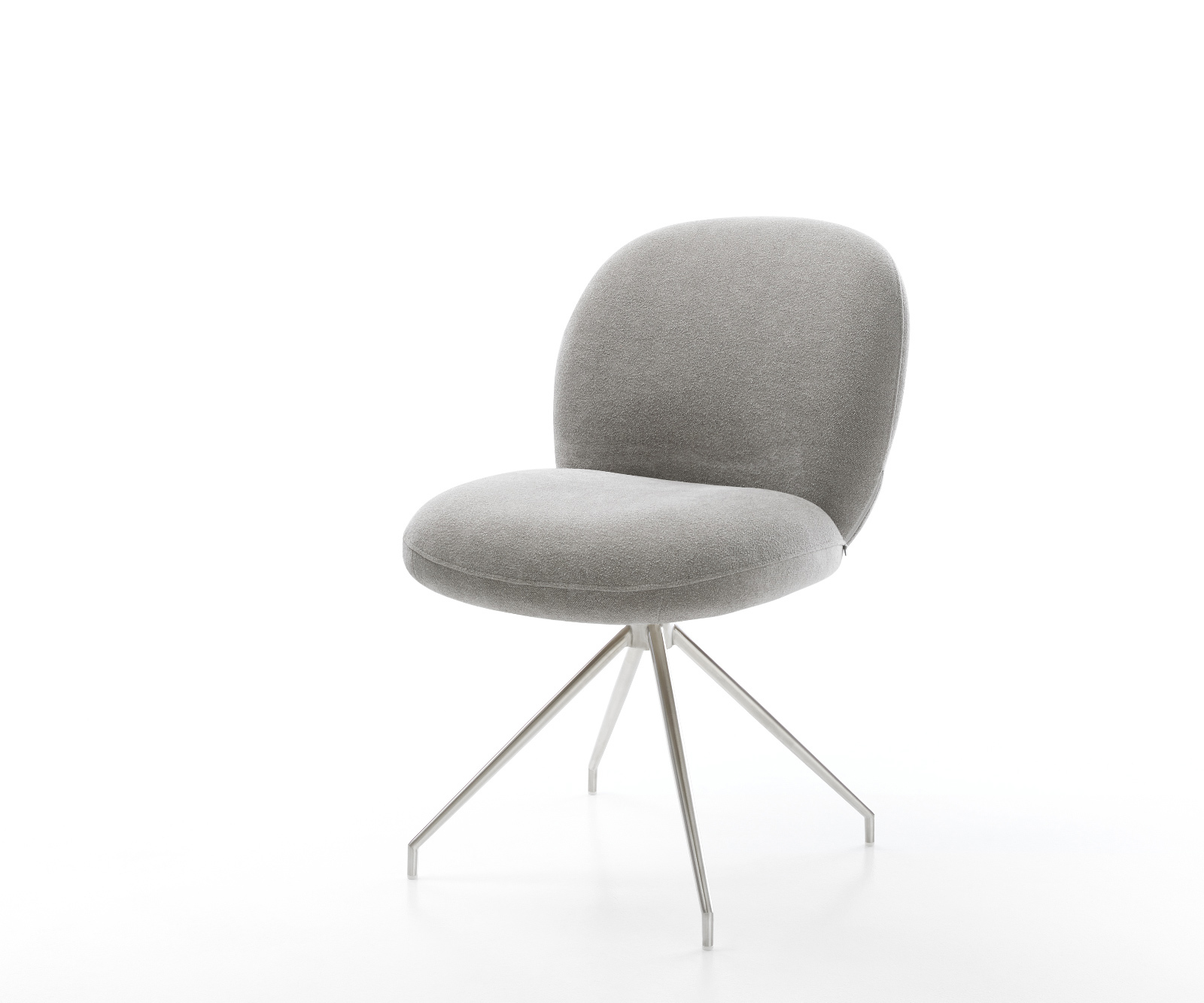 Étkezőszék Nube-Flex strukturált szövet puha szürke kereszt láb kúpos rozsdamentes acél zsákrugó