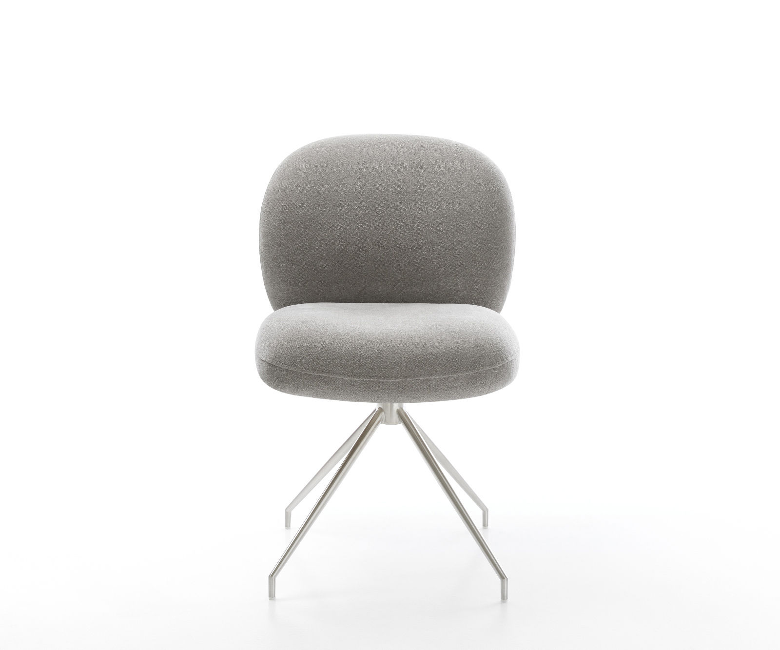 Étkezőszék Nube-Flex strukturált szövet puha szürke kereszt láb kúpos rozsdamentes acél zsákrugó - Image 2