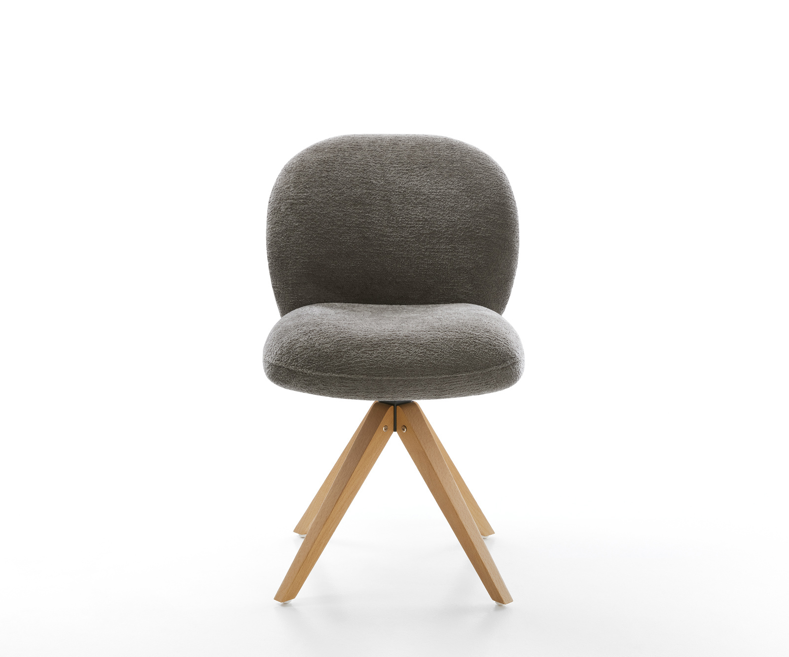 Étkezőszék Nube-Flex bouclé puha sötét bézs fa láb szögletes természetes 180° forgatható zsákrugós - Image 2