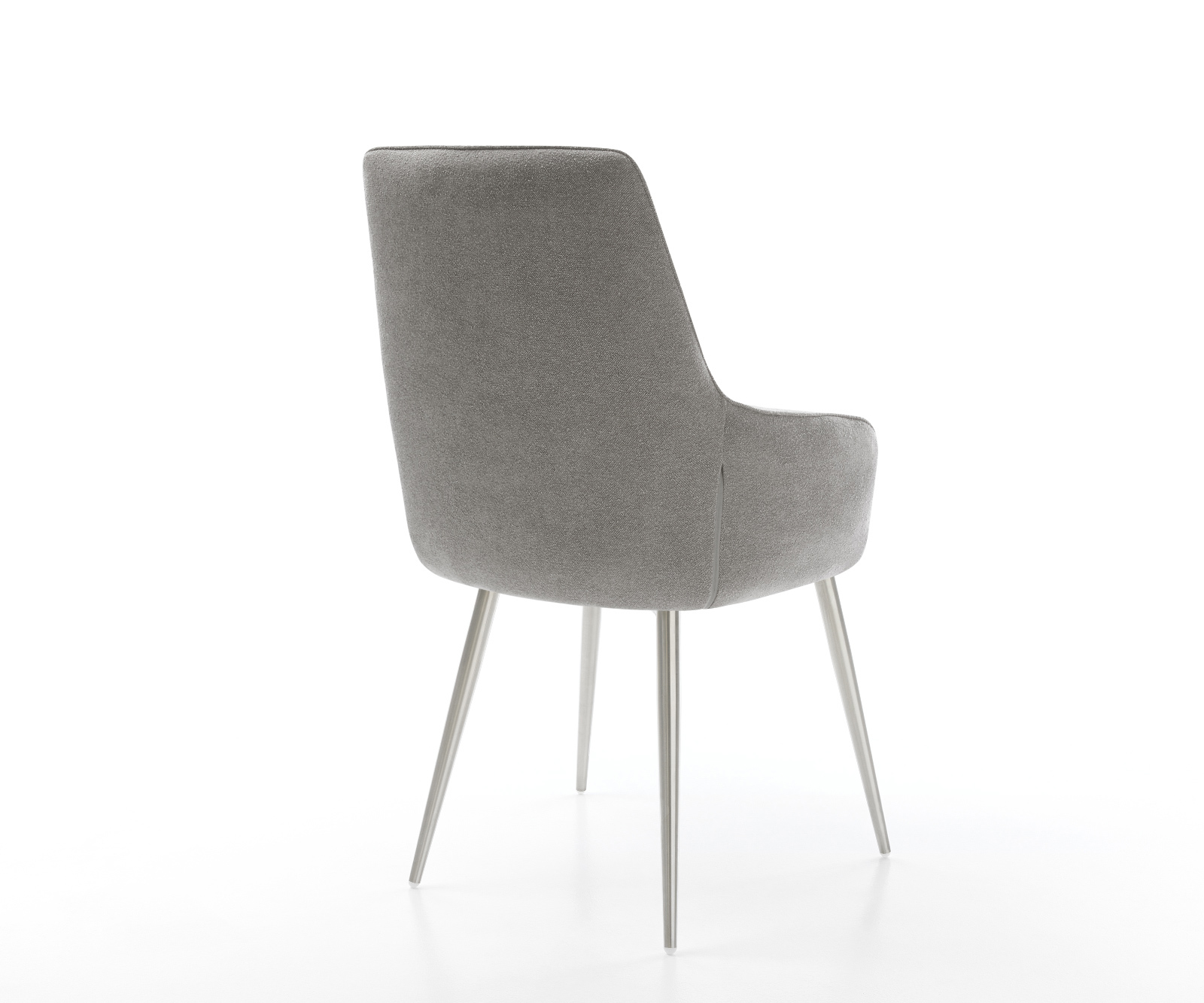 Étkezőszék Zelia-Flex kárpitozott karfás strukturált szövet puha szürke 4 lábas kúpos rozsdamentes acél zsákrugós - Image 5
