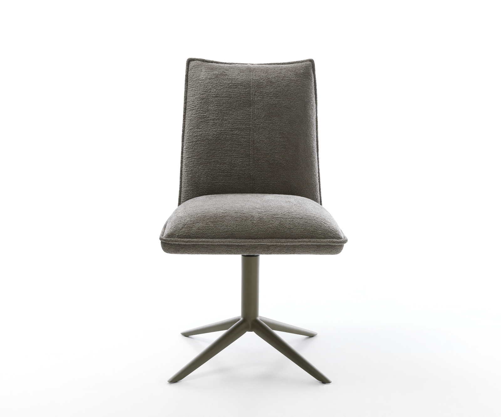 Étkezőszék Lelio-Flex bouclé puha sötét bézs kereszt láb titán színű hatvan fokban forgatható billenő zsákrugós matrac - Image 2