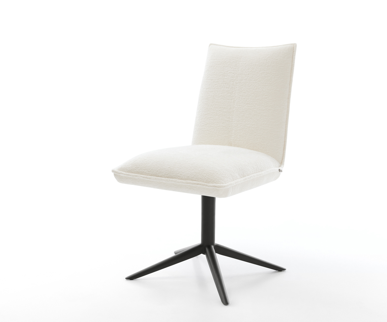 Étkezőszék Lelio-Flex bouclé puha bézs fekete kereszt láb 360° forgatható billenő zsákrugó