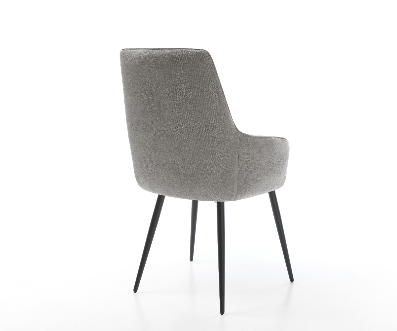 Étkezőszék Zelia-Flex kárpitozott karfás strukturált szövet puha szürke 4 lábas kúpos fekete zsákrugós - Image 5
