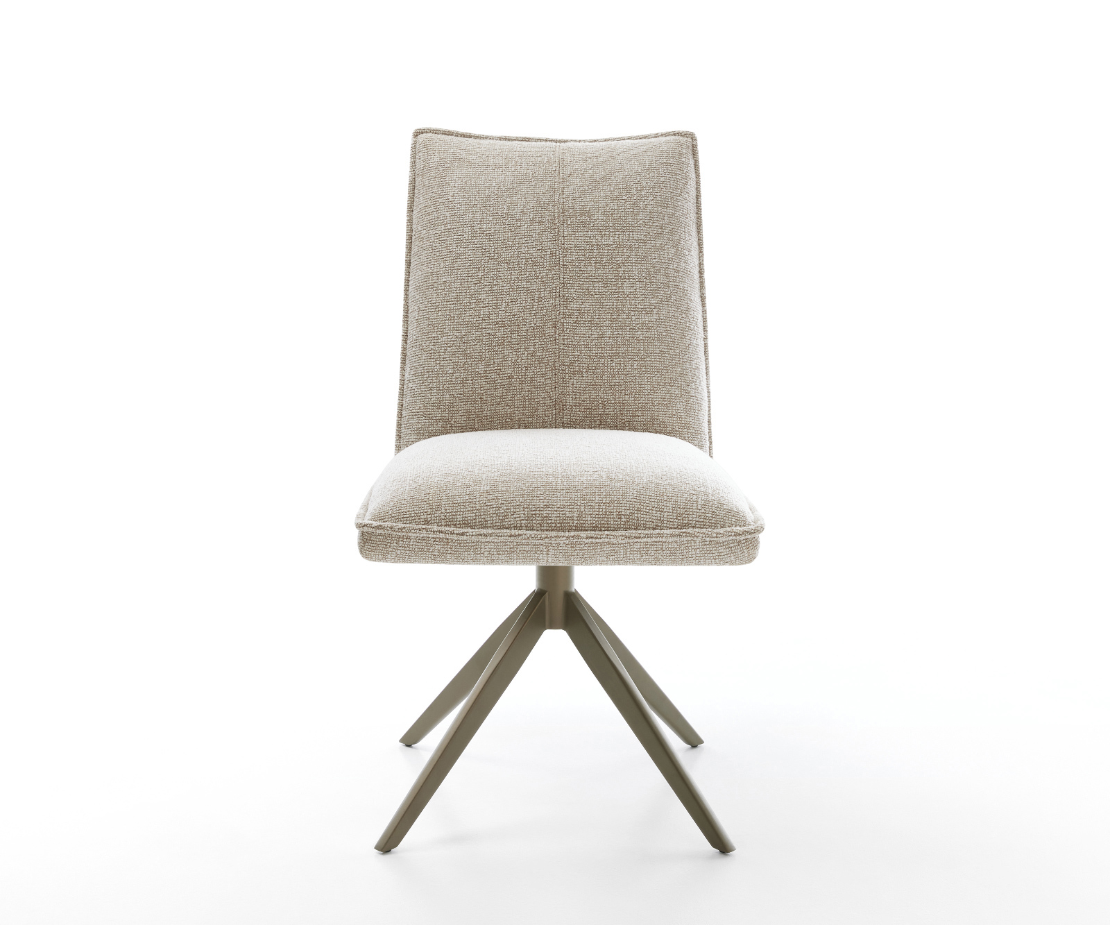 Étkezőszék Lelio-Flex szövött szövet puha bézs kereszt láb széles titán színű 360° forgatható billenő zsákrugós matrac - Image 2