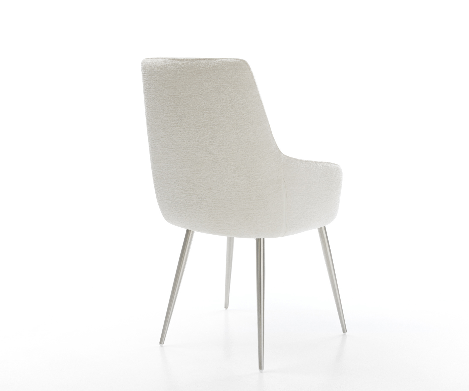 Étkezőszék Zelia-Flex karfás bouclé puha bézs 4 lábas kúpos rozsdamentes acél zsákrugós - Image 5